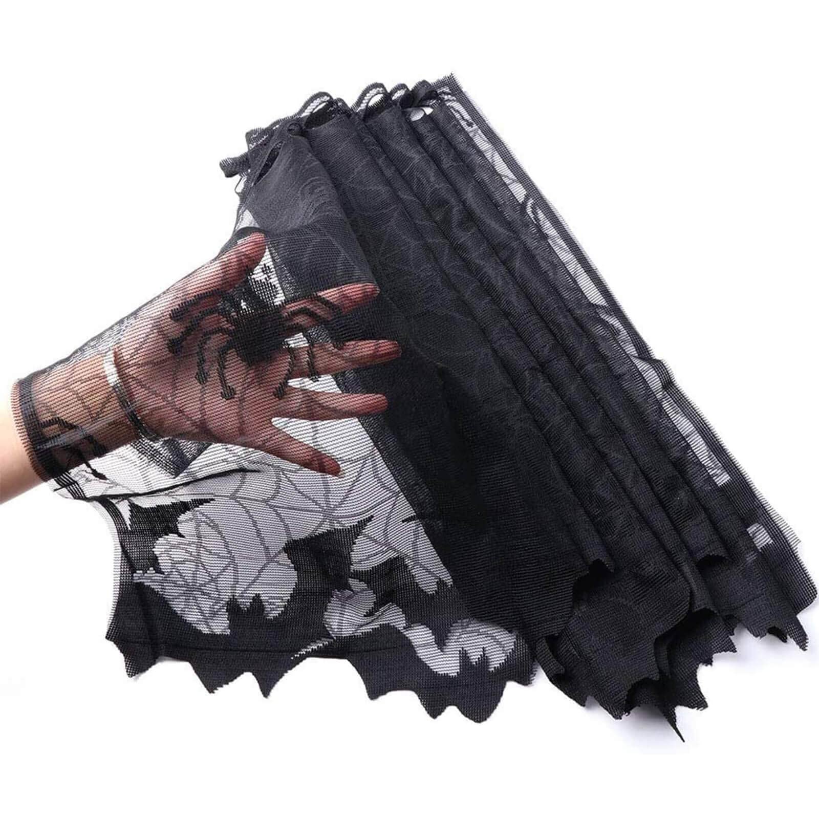 Orgrimmar Halloween Spider Web Lamp Shades, Black Polyester, 20in x 60in, 2 PCS with Ribbon for Themed Party Decoration