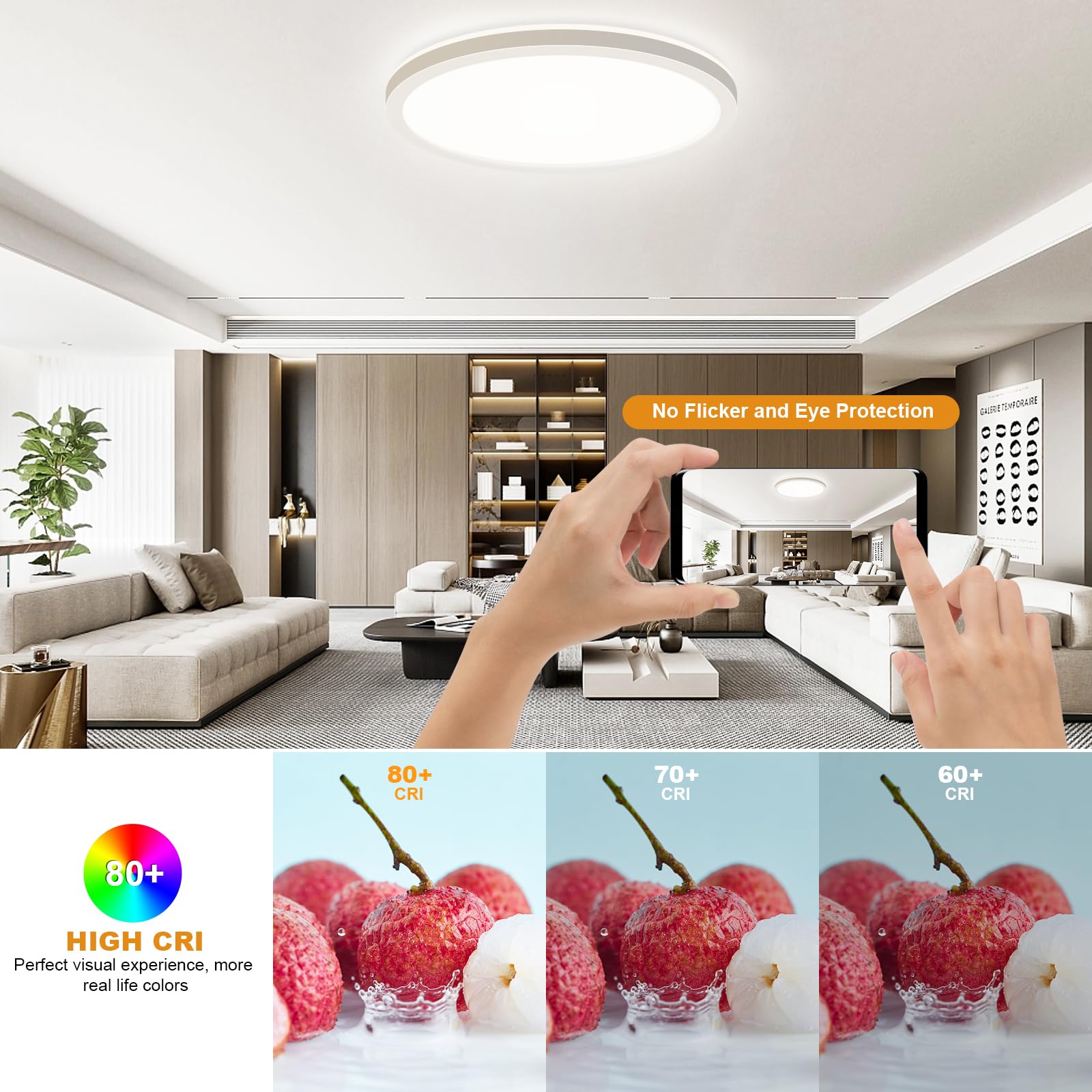 Lezoe Rgb Led Ceiling Light Dimmable With Remote Control  18W 1800Lm Color Changing Light Flush Mount Fixture  8.6 Inch 3000K-6500K Ceiling Lamp For Bedroom Kitchen Hallway Party Living Room