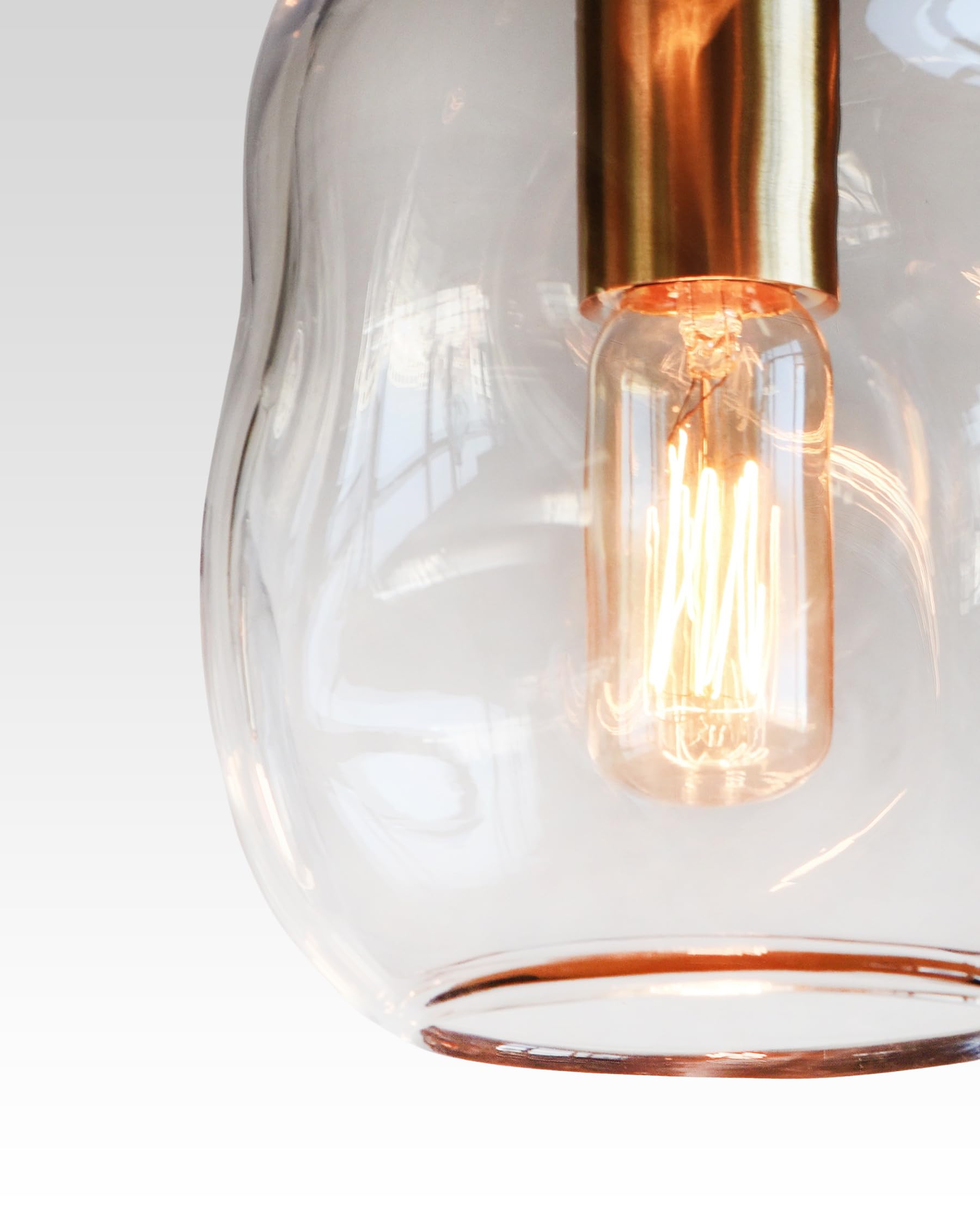 Casamotion Pendant Lights Kitchen Island Modern Clear Glass Organic Globe Brass Gold Ceiling Hanging Light Fixtures Bar Counter