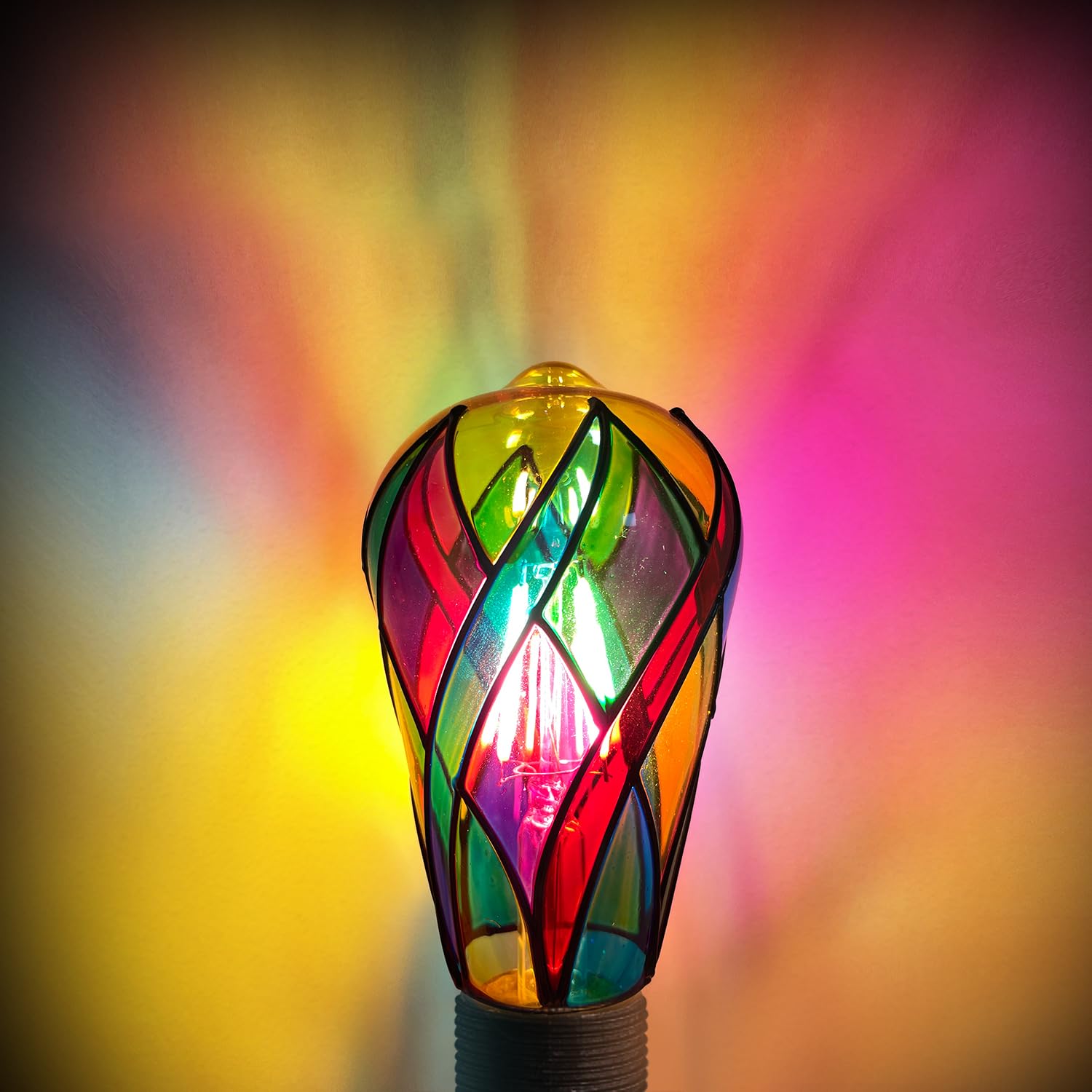 Aygrochy Led Stained Glass Light Bulb Led Bulbs,4W E26 Base St19 Led Colored Light Bulb Stained Glass Bulb,For Decoration,Party,