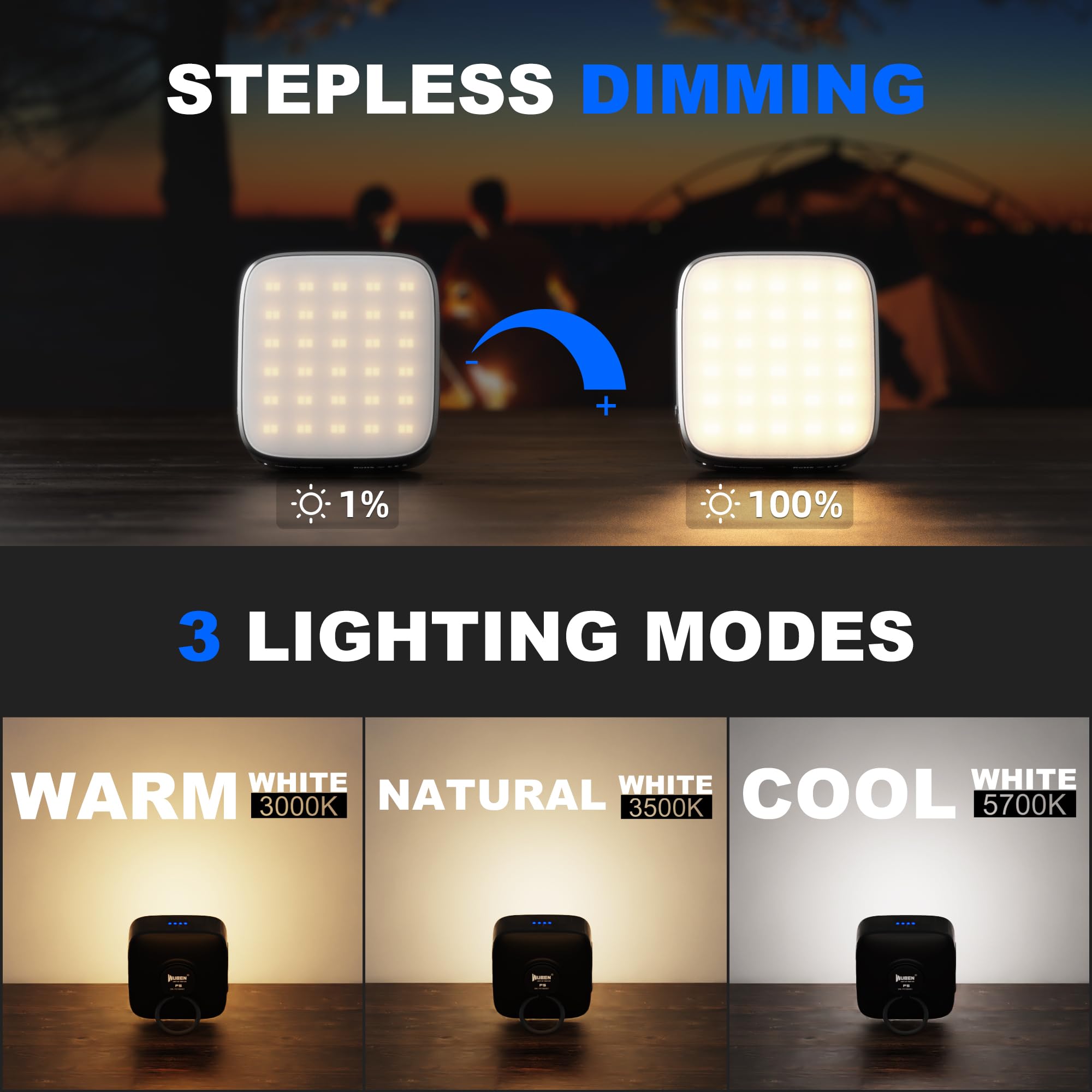 Wuben F5 Camping Lantern 500Lm Rechargeable Lantern, 5200Mah Portable Led Camping Light Up To 500 Hours, Ip64 Waterproof Camping