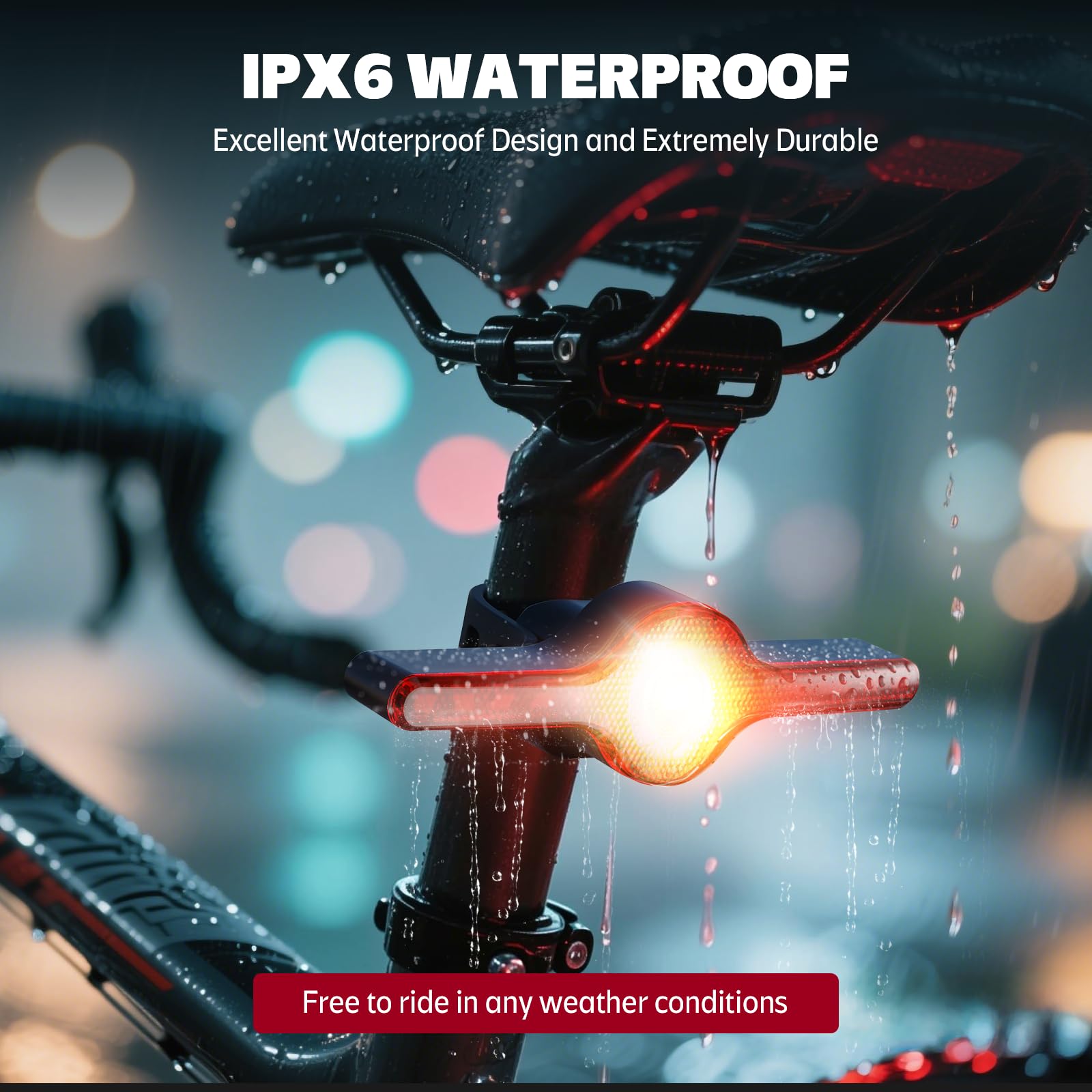 Bike Tail Light Smart Ultra Brightness Brake Light with Turn Signals and Sensing Bicycle Light,Remote Control Rechargeable Rear