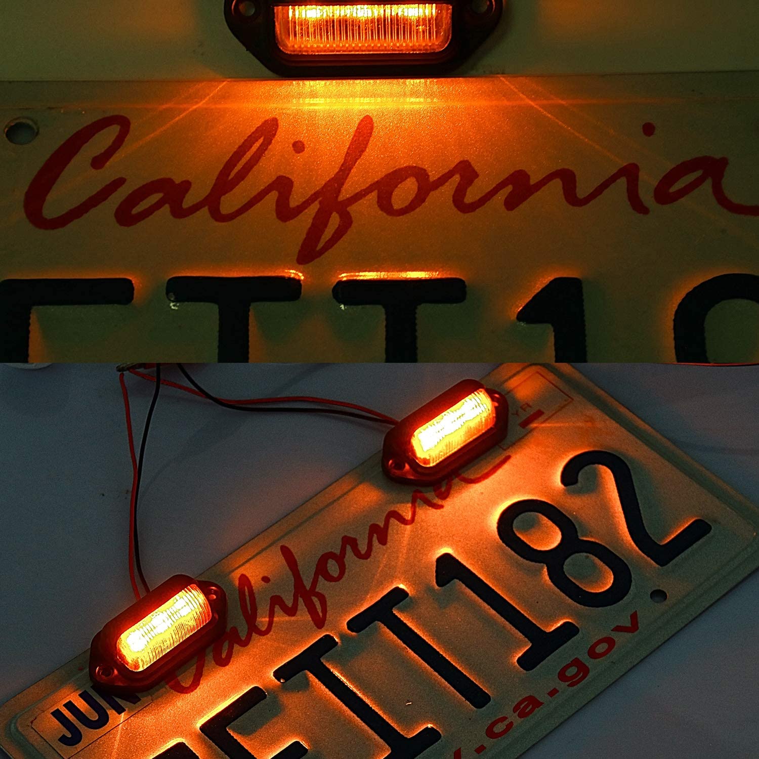 LivTee Waterproof 12V LED License Plate Light for RV, Truck, SUV, Blue (2PCS)