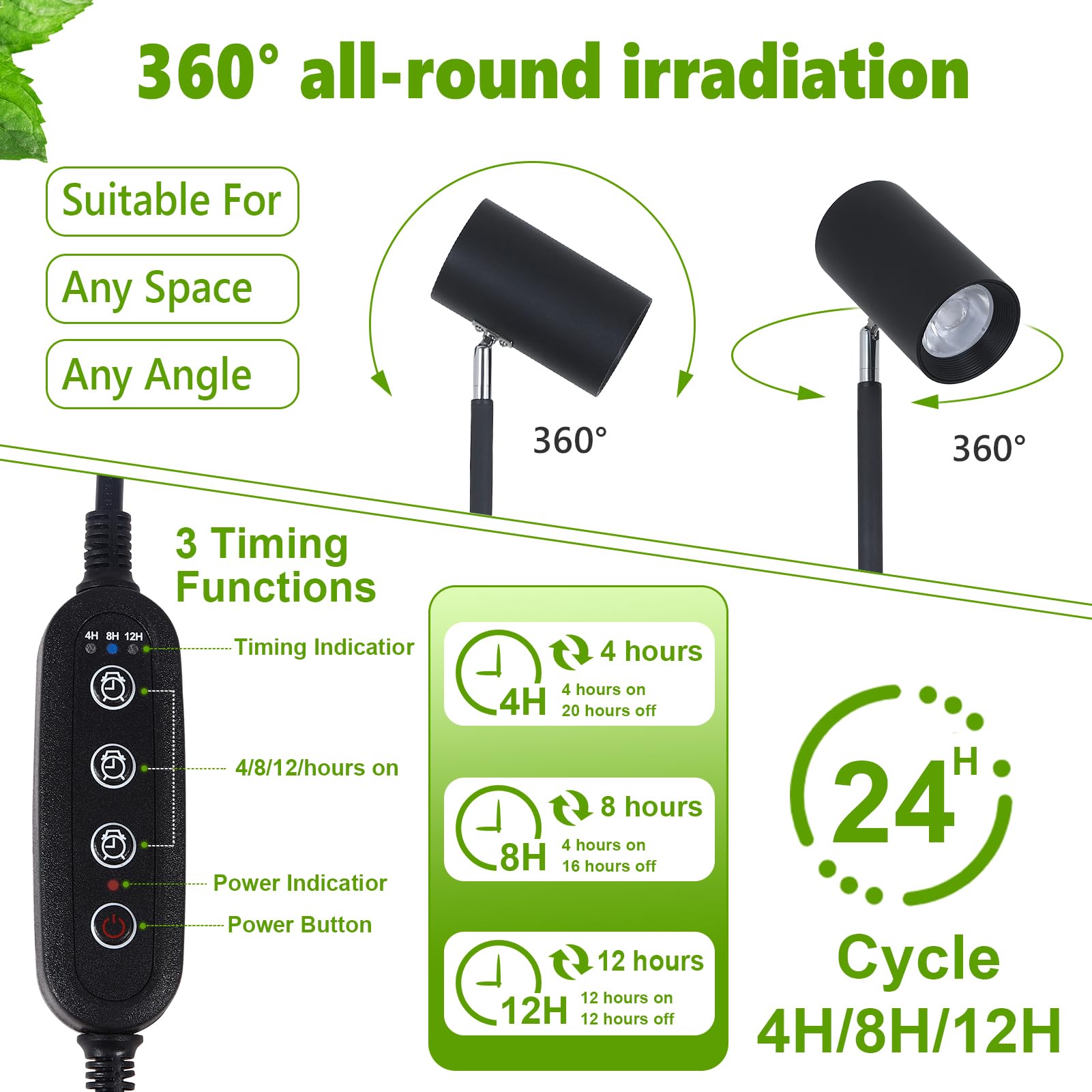 Hmvpl 40W Grow Lights Stand For Indoor Plants Full Spectrum  Standing Plant Light For Indoor Growing With Cob Plant Light Bulb  4/8/12H Timer  Tall Growth Floor Lamp For Large Plant (6 Level Height)