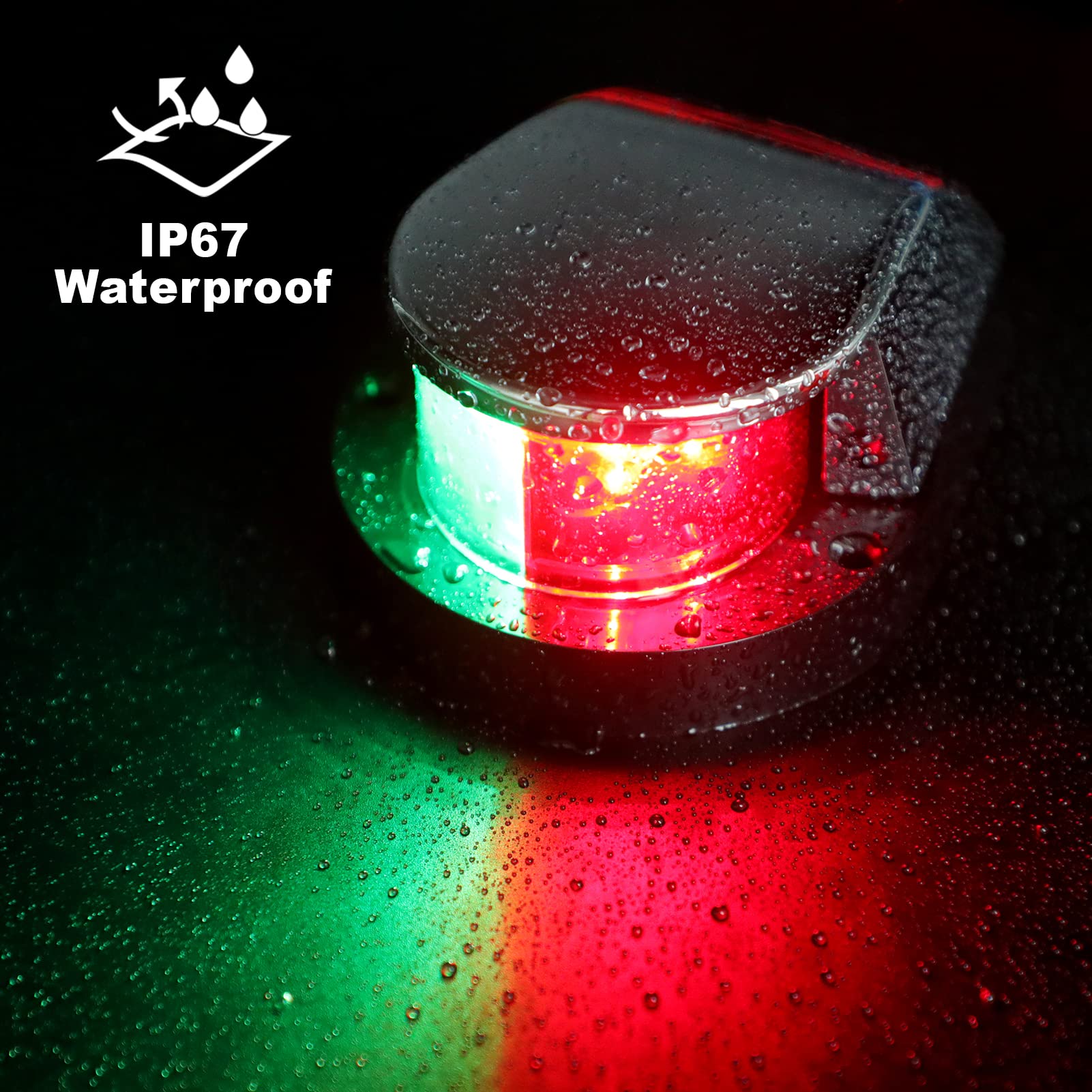 Obcursco Boat Bow Navigation Lights - LED Marine Lights for Pontoon & Skiff - Silver