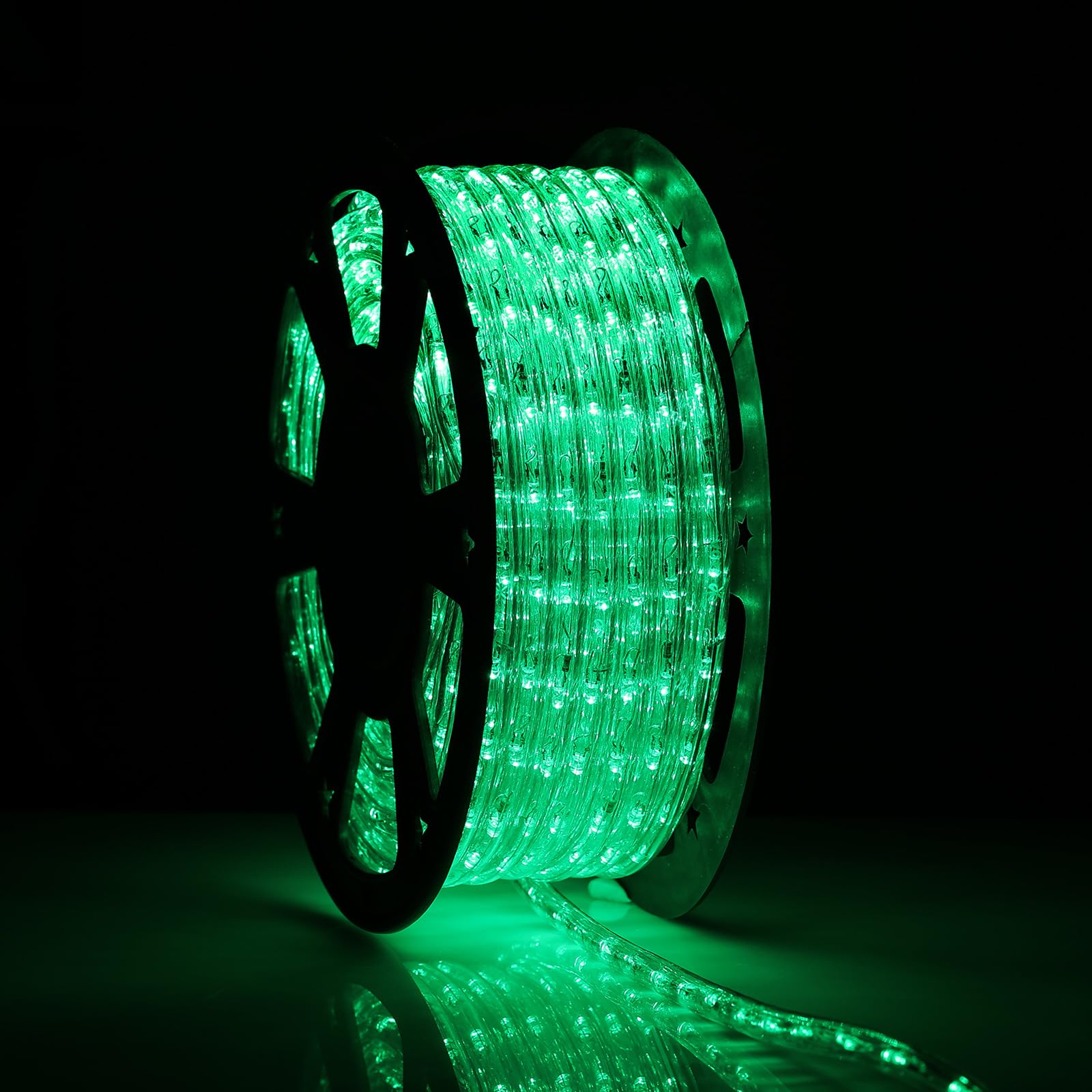 Tuanchuanrp Waterproof LED Rope Lights, 100ft Green Outdoor Strip Lighting for Halloween, Christmas, Deck, Eaves, Landscape