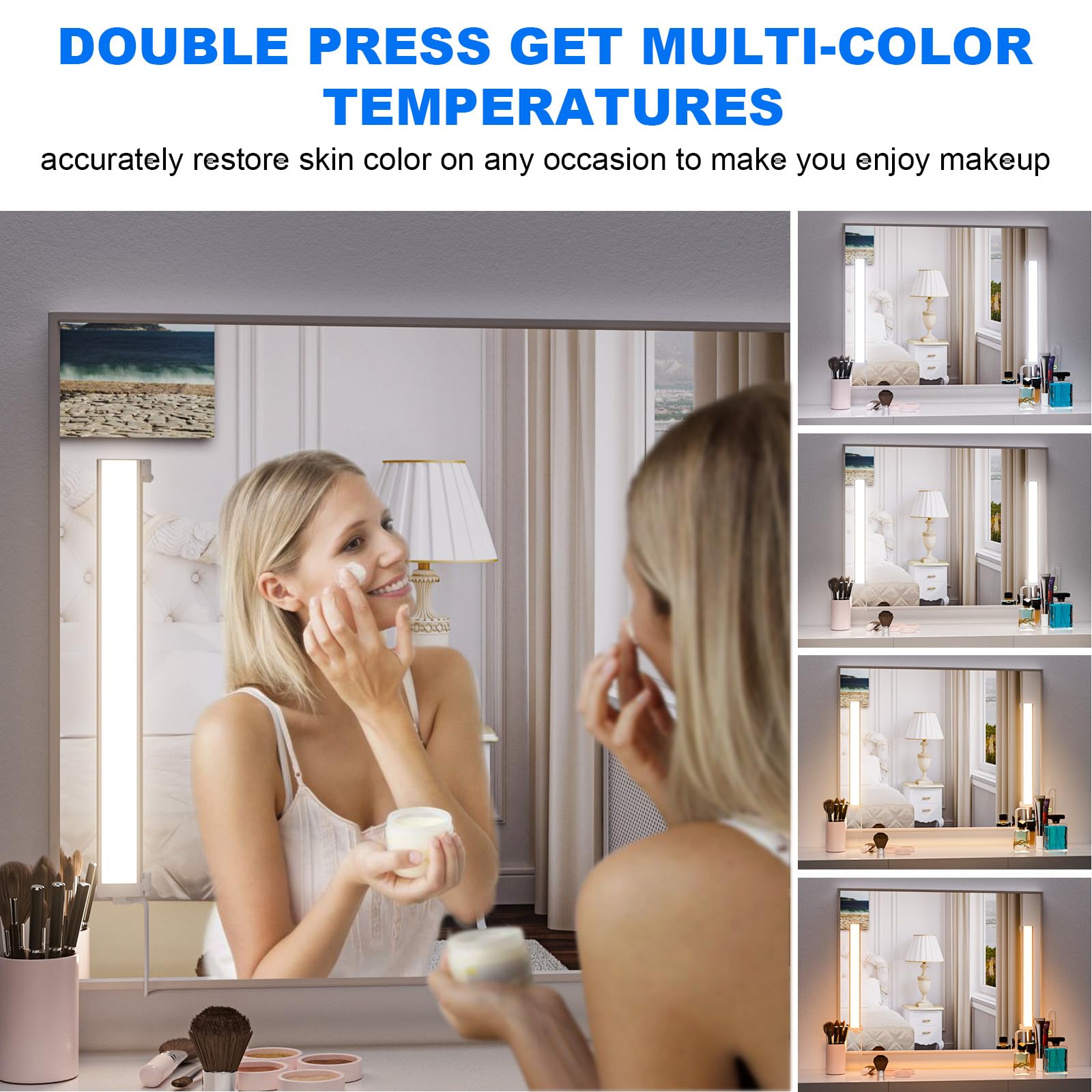 My Beauty Light Led Vanity Lights, Angle Adjustable, Dimmable, 15.3L X 1.9W, Silver, Model Bm201