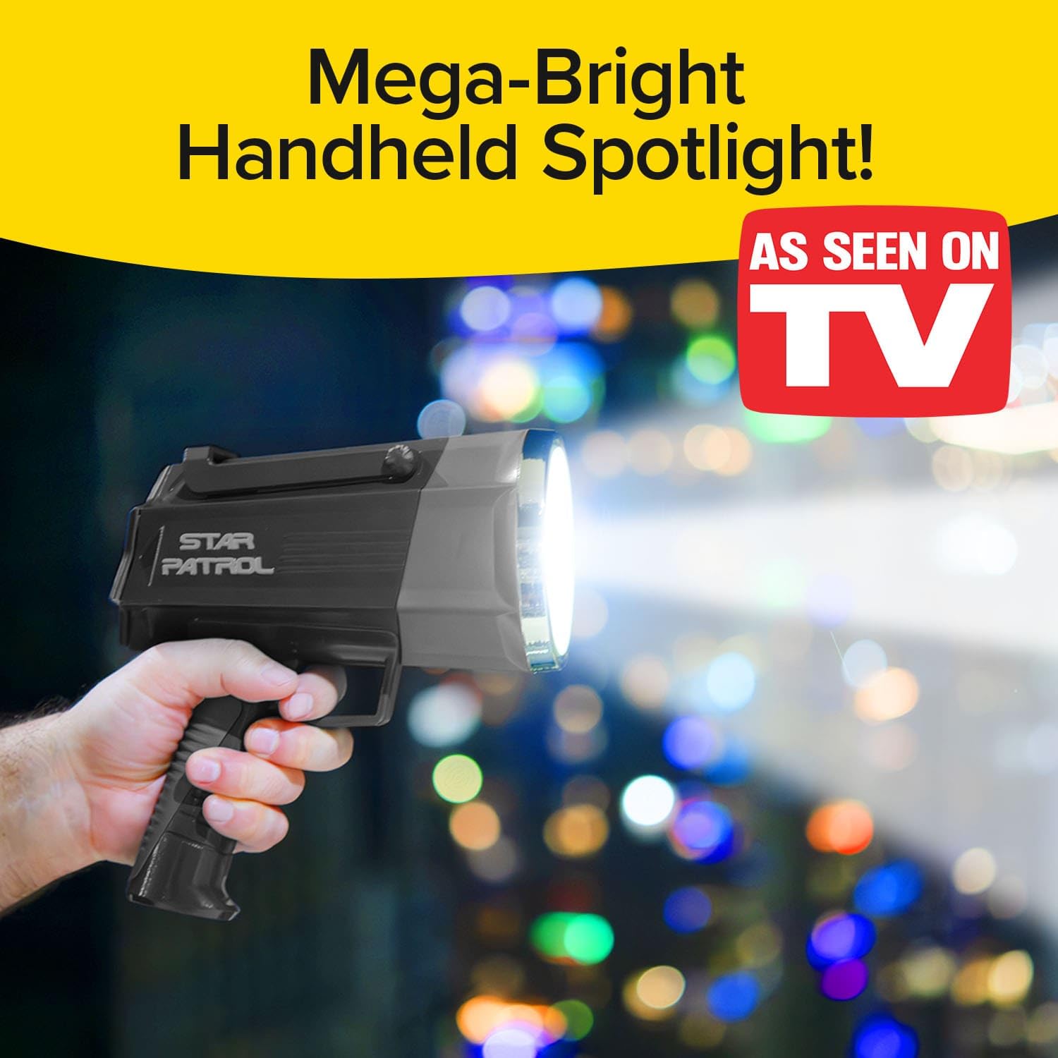 Star Patrol Platinum Mega-Bright Rechargeable Spotlight, AS-SEEN-ON-TV, Tactical Flashlight, 10 Modes, Turbo Boost Up to 100%, B