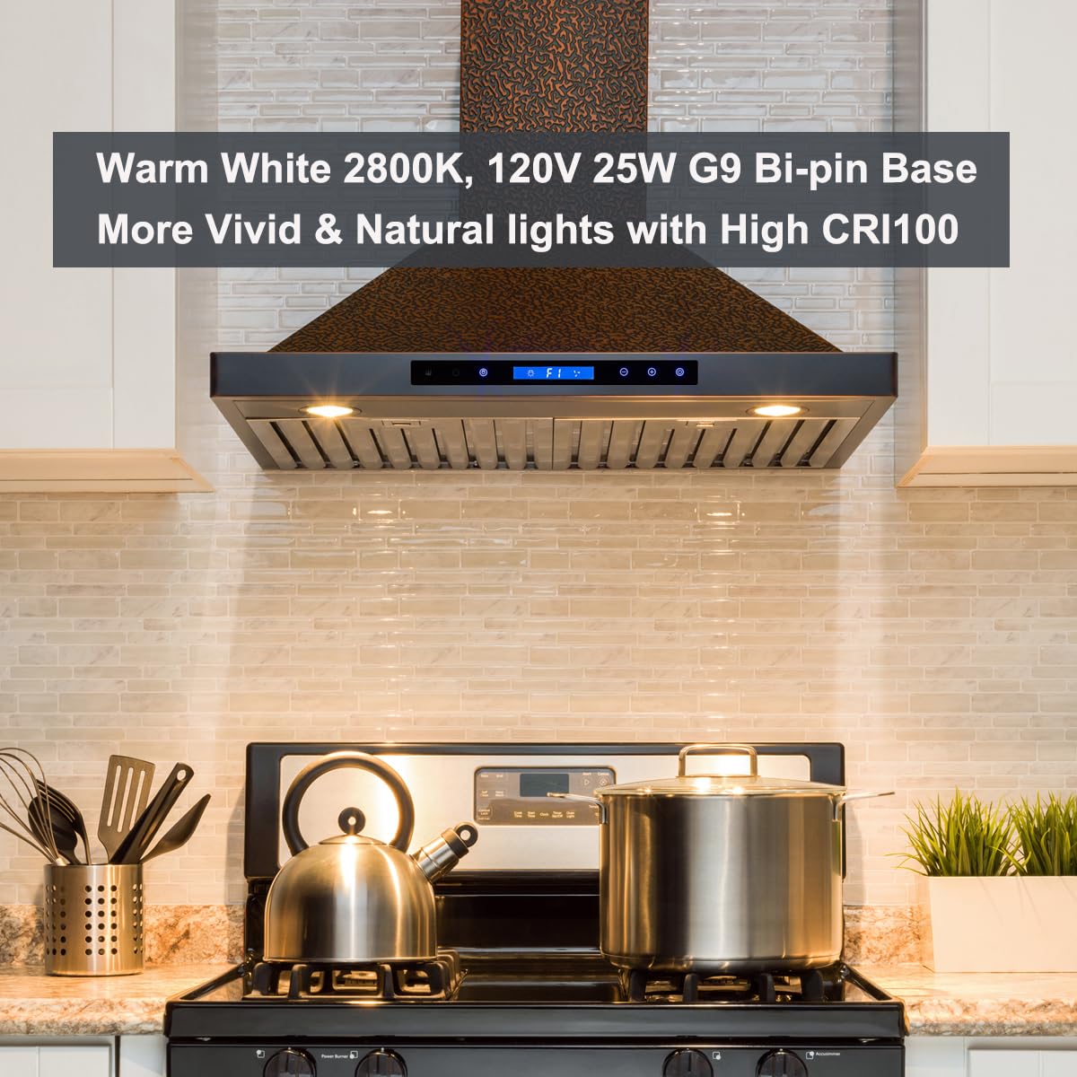 Vannise G9 Halogen Bulb 25 Watt-10 Pack Long Lasting G9 Bulb 25W 120V, Halogen Bulbs 2 Pin G9 Dimmable 2800K Warm White, High Ou