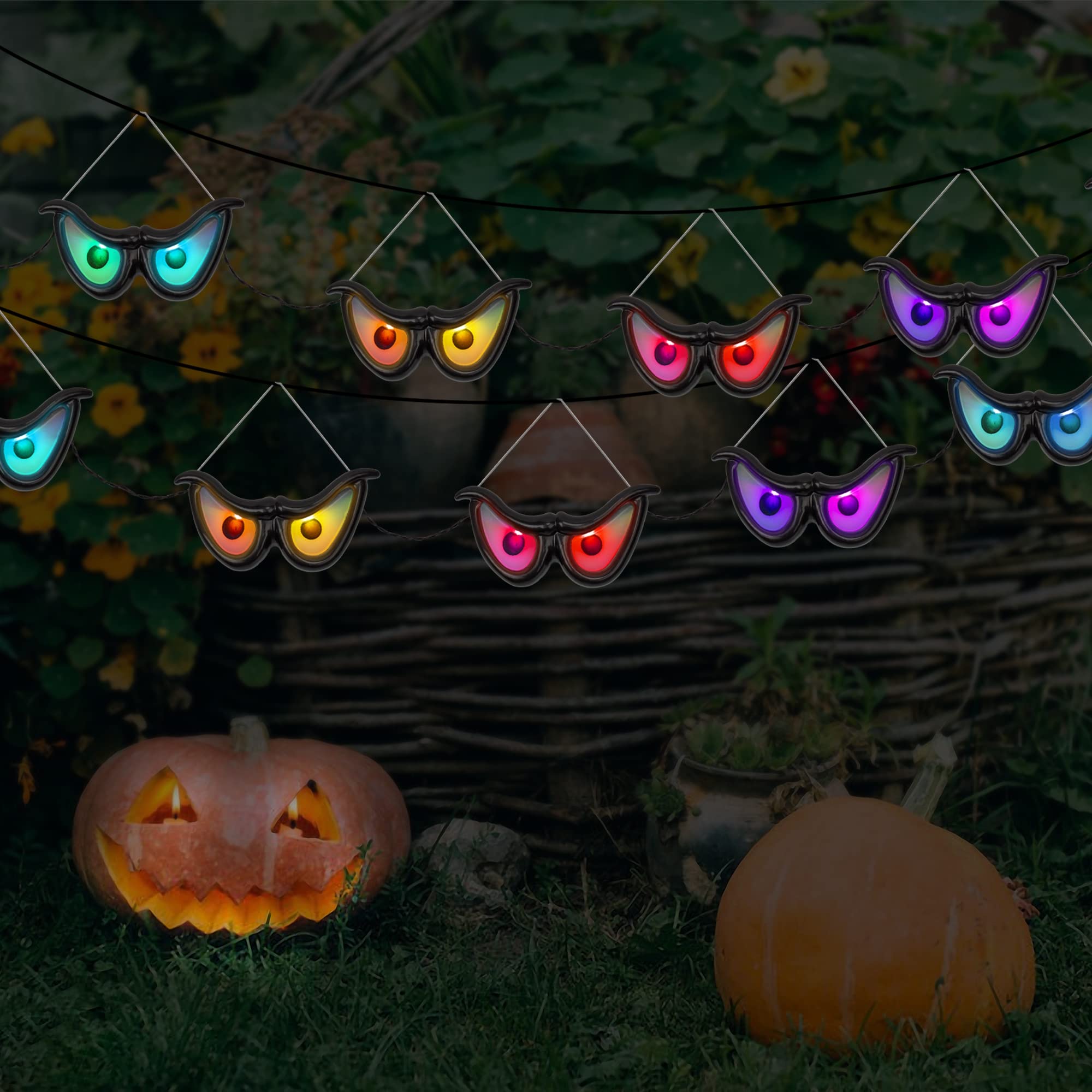 Ljlnion Halloween Flashing Spooky Eyes Lights - 5 Pcs Color Changing Eyeball Decorations