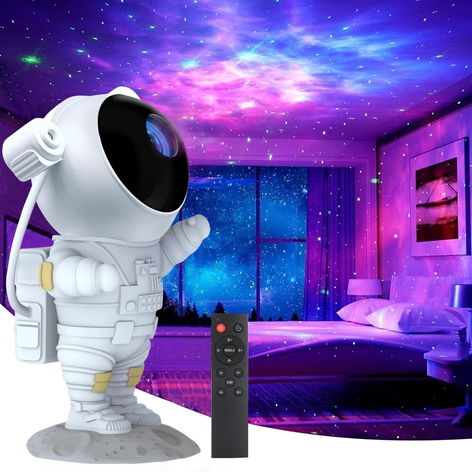Astronaut Galaxy Projector, Space Projector Night Light, Star Projector,3D Starry Nebula, with Timer and Remote Control for Kids
