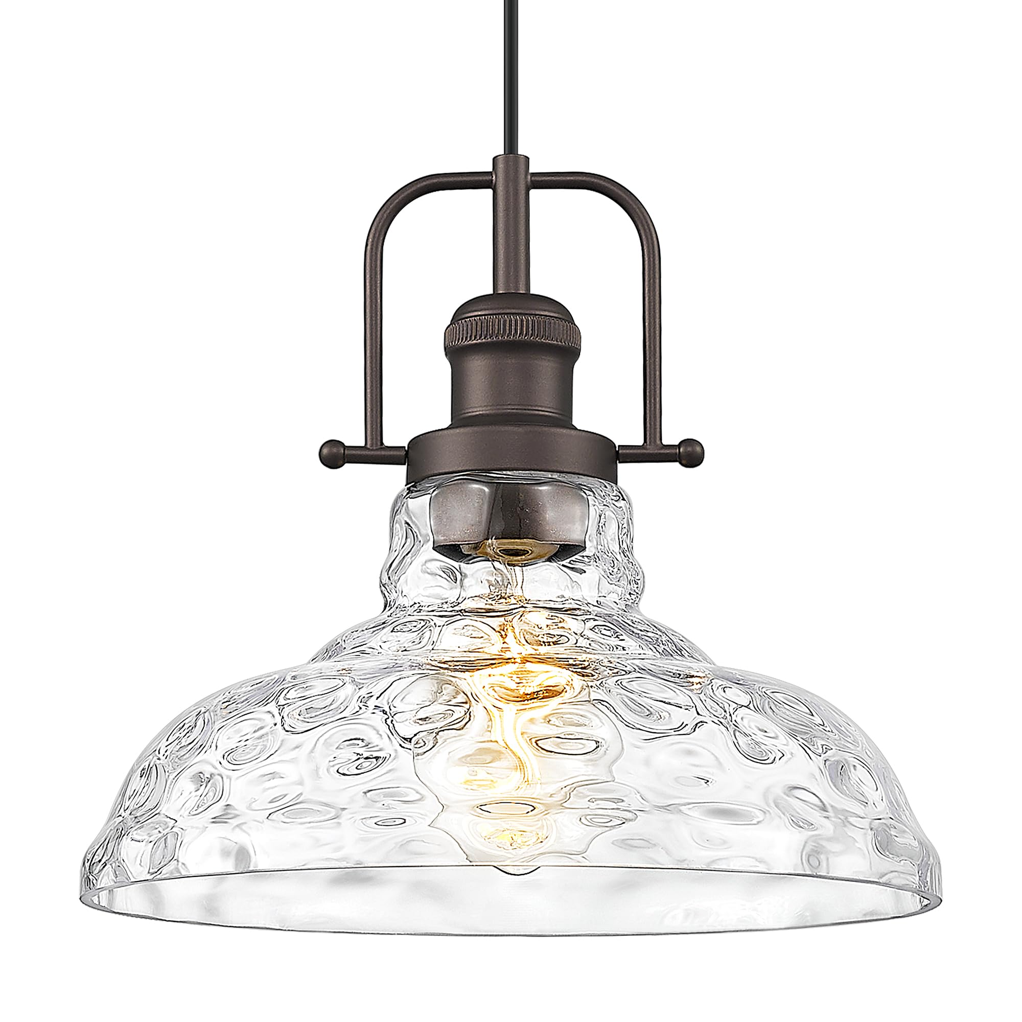 FEMILA Water Ripple Glass Pendant Light  11 Modern Pendant Lighting for Kitchen Island  Adjustable Hanging Light Fixture  Oil Rubbed Bronze  Farmhouse Island Lights for Kitchen  4FY09-MP ORB-WG-2