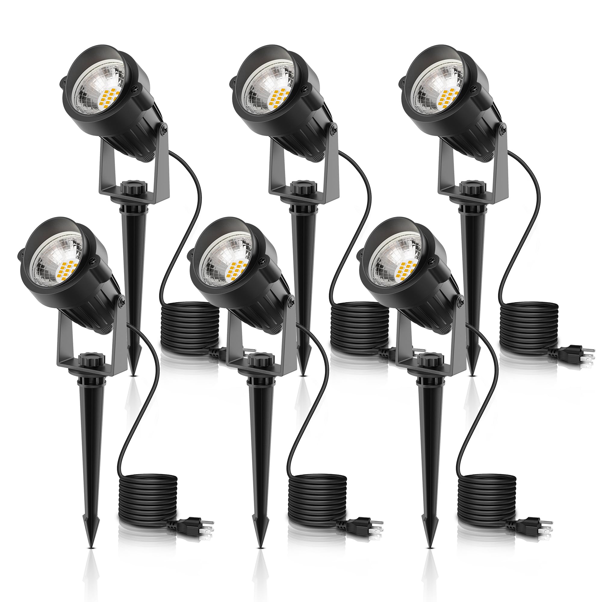 L Lohas Led Outdoor Landscape Lighting  Auto On/Off 3000K Low Voltage Landscape Lighting  Ip66 Waterproof Spot Lights For Yard  Outside  Garden  House  Pathway  Plant  Holiday Decor (6 Pack)
