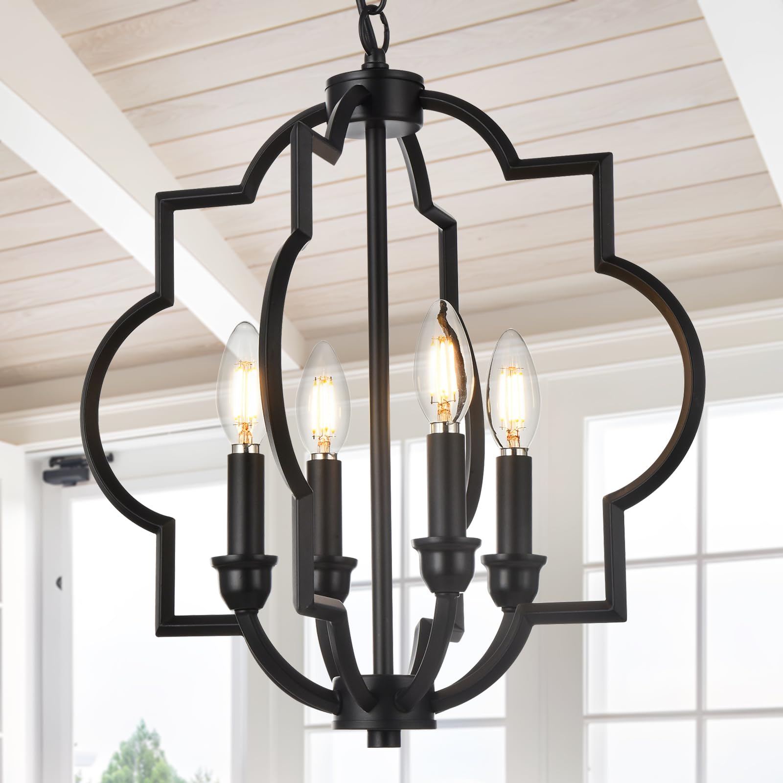 Acaner 5 Light Gold Orb Chandelier For Dining Room Over Table, 22'' Farmhouse Globe Pendant Light Fixtures, Rustic Ceiling Lamp 