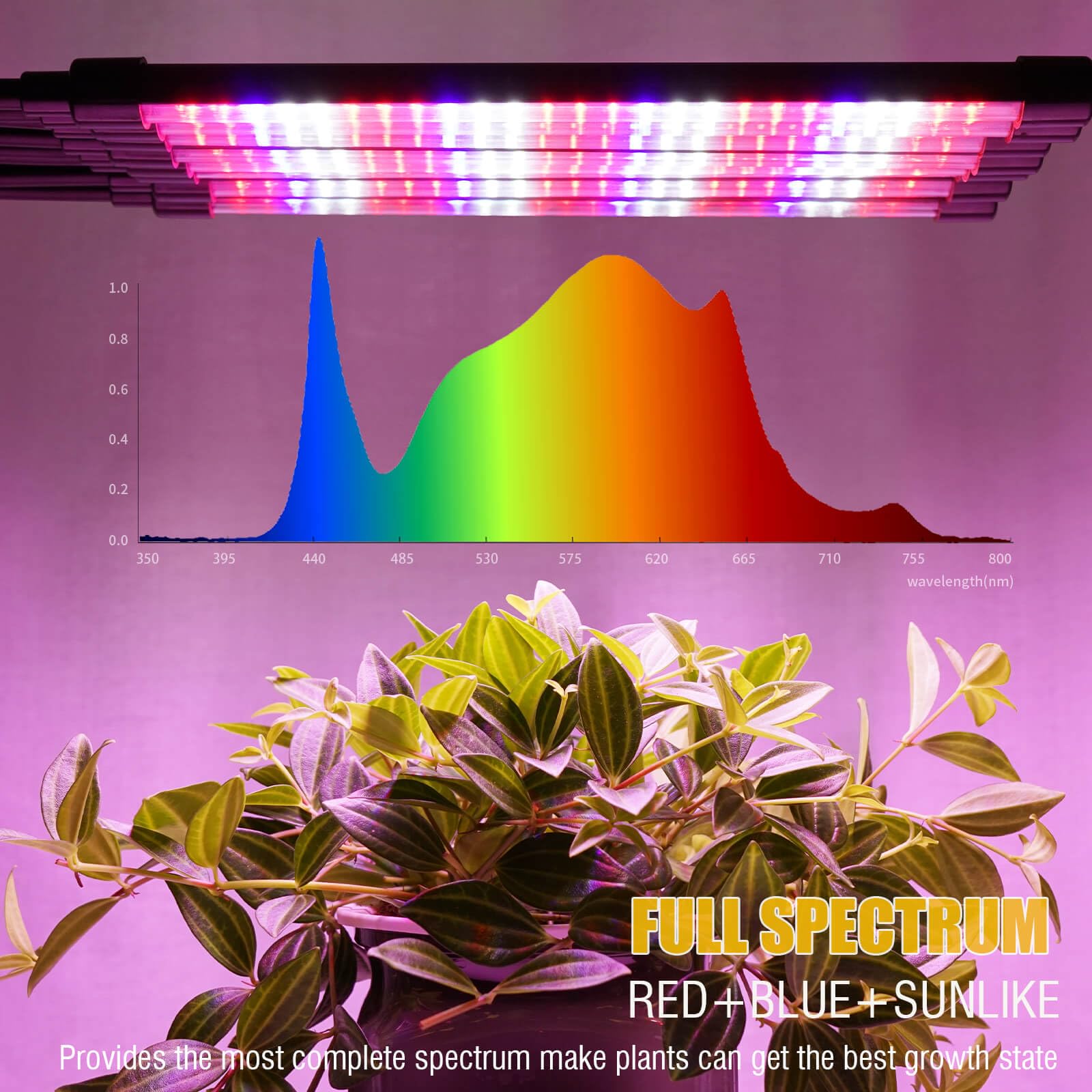 Yehsence LED Grow Lights for Indoor Plants, [ 10 in1 ] Full Spectrum Grow Light with Tripod Stand, Auto On/Off Timing 4/8/12H, P