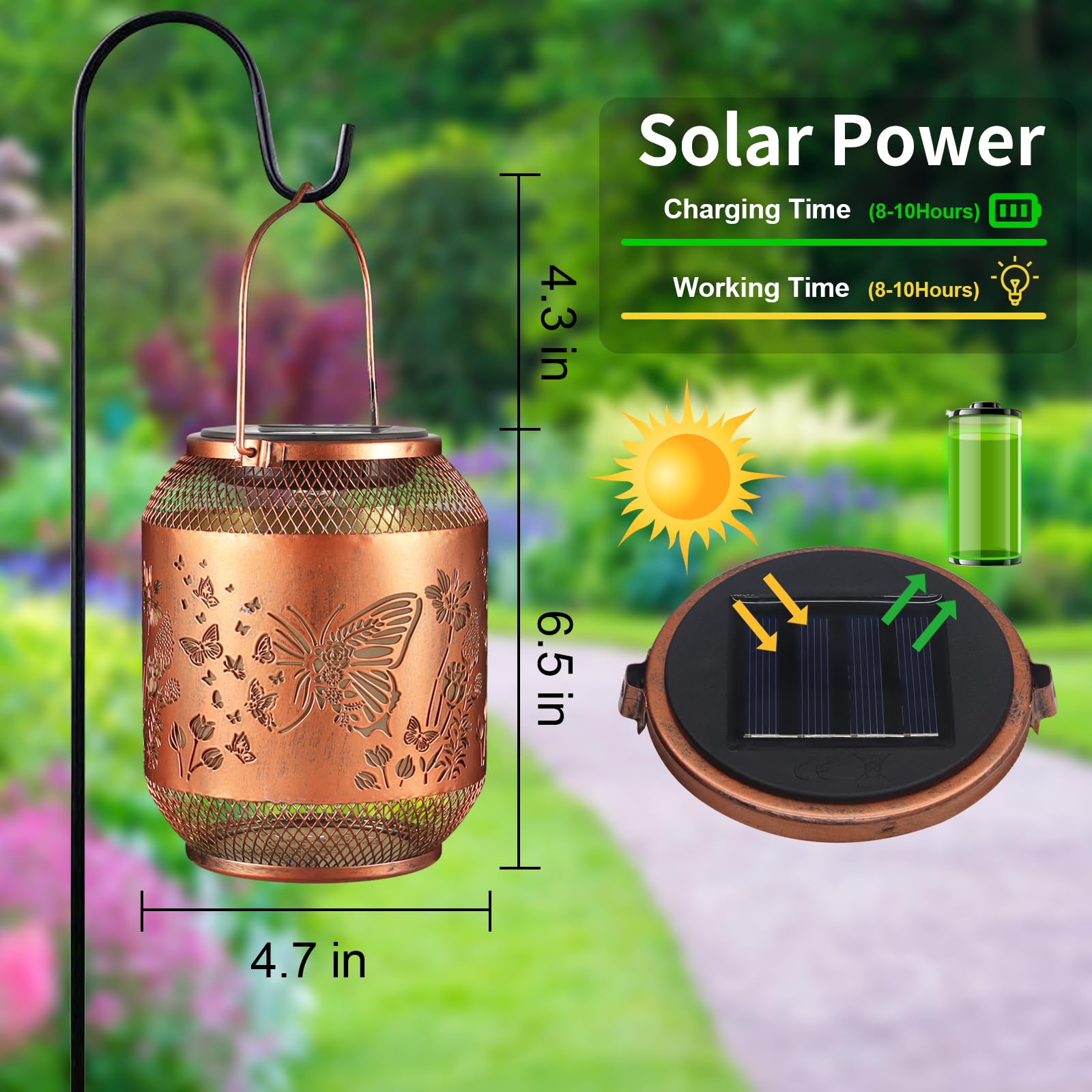 Solar Lanterns Outdoor Waterproof Birthdays Gifts For Women Mom Grandma Butterfly Garden Decor Outdoors Christmas Hanging Solar