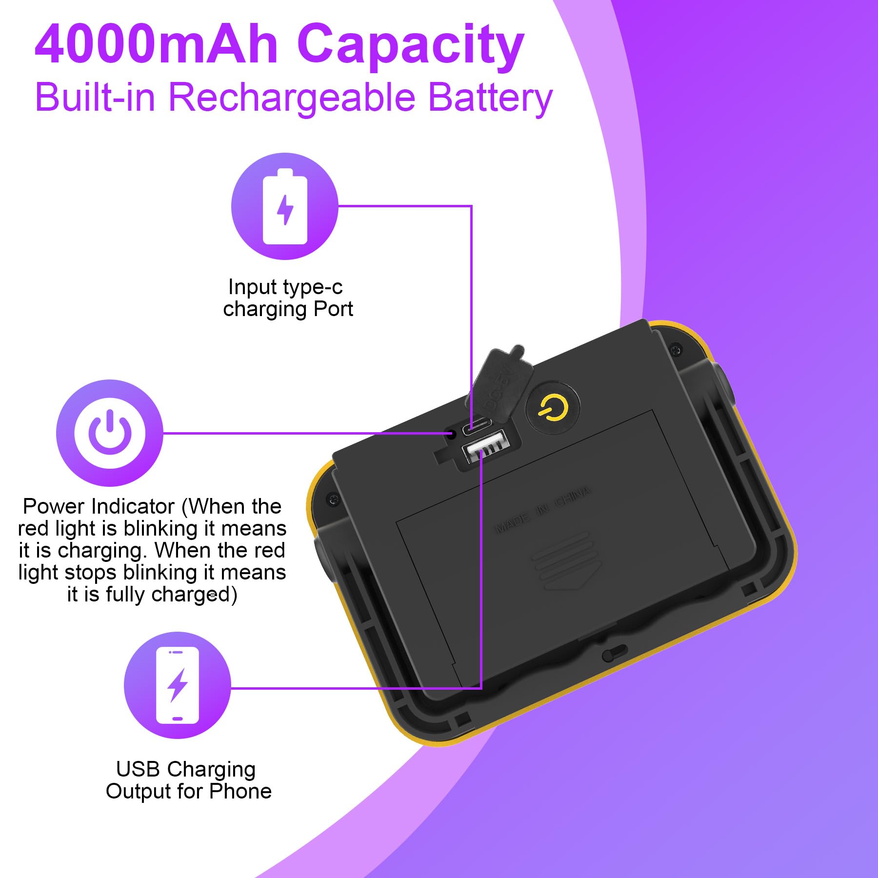 Crepow 400Nm Rechargeable Led Black Light - Portable Uv Flood Light For Parties & Decorations, 4 Pack