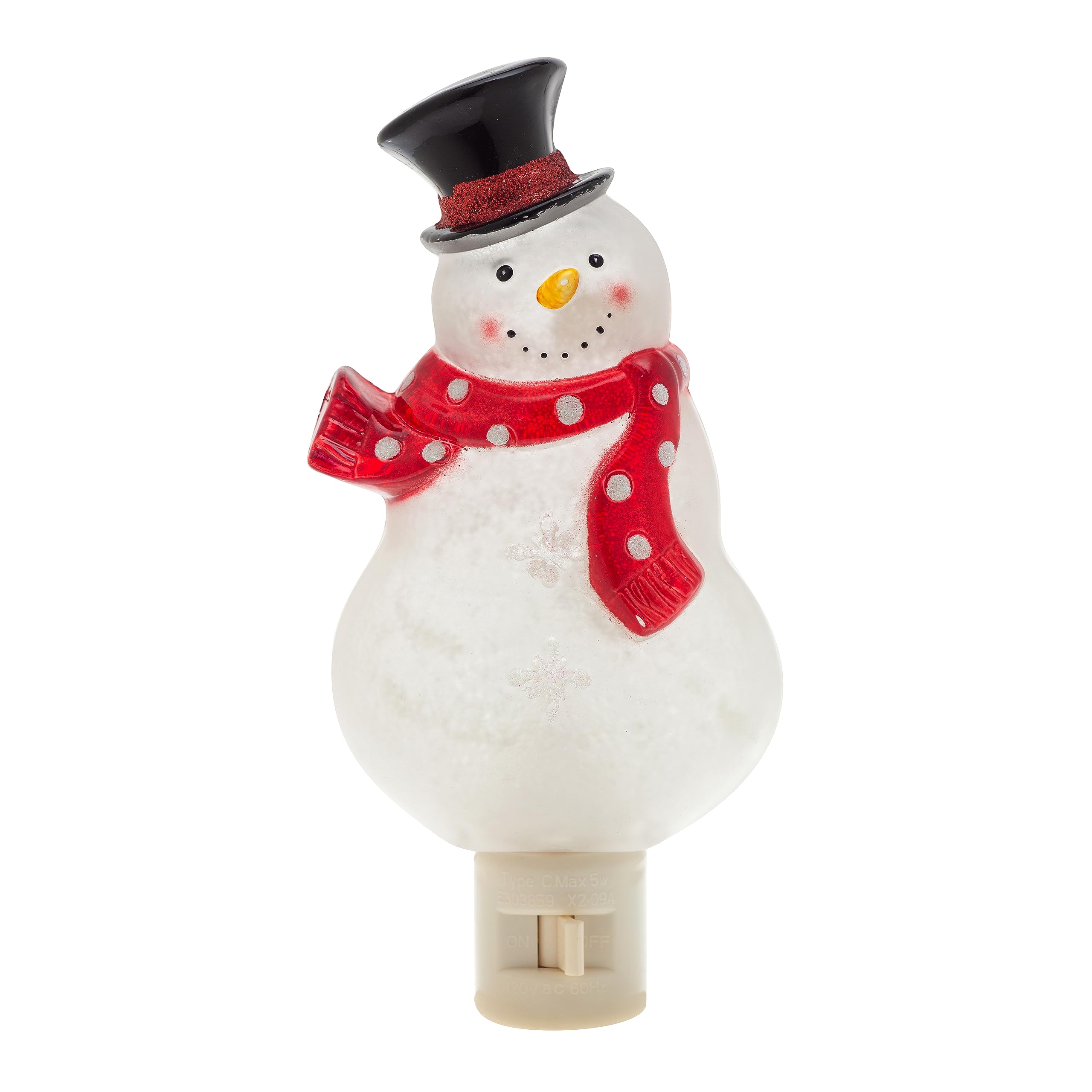 Creative Hobbies Snowman Night Light - 5W C7 Bulb, Rotational Socket, White, Model NL