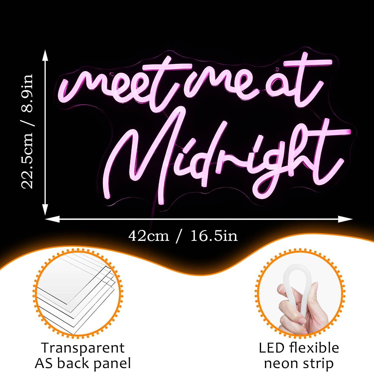 LISIGNVE Neon Sign Pink LED Light for Wall Decor, Dimmable USB Powered, 16.5” x 8.7” for Bedroom, Party, Bar, Man Cave