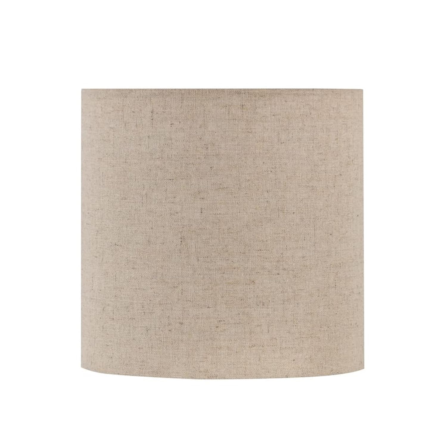 Aspen Creative 58306, Hardback Drum Spider Shade/Linen Off White, 8&quot; Top x 8&quot; Bottom x 8&quot; Height , Beige