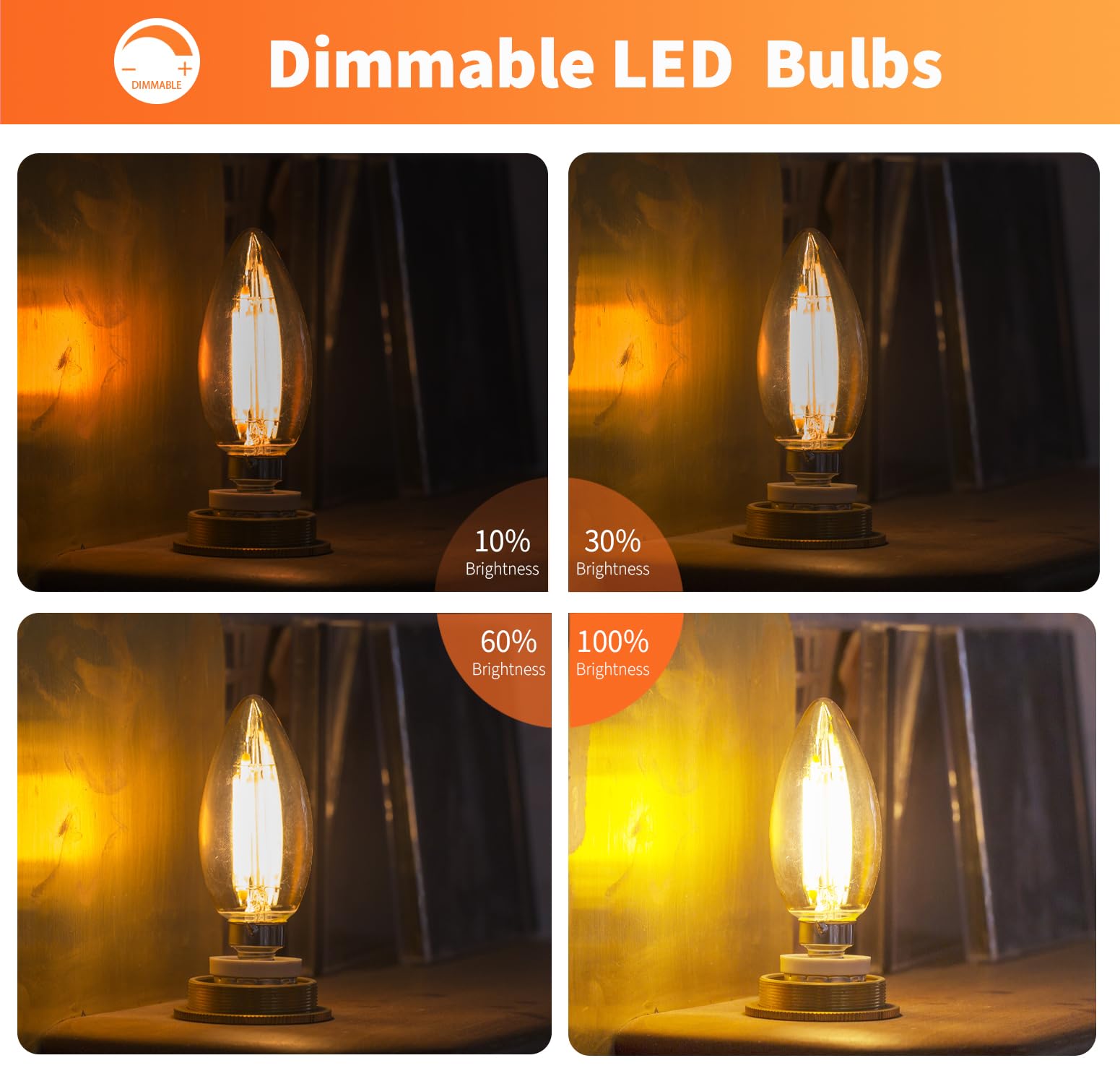 Alampever E12 Led Bulb 100 Watt Equivalent, 800Lm Super Bright Dimmable Led Light Bulb, B11 2700K Soft White Led Candelabra Bulb