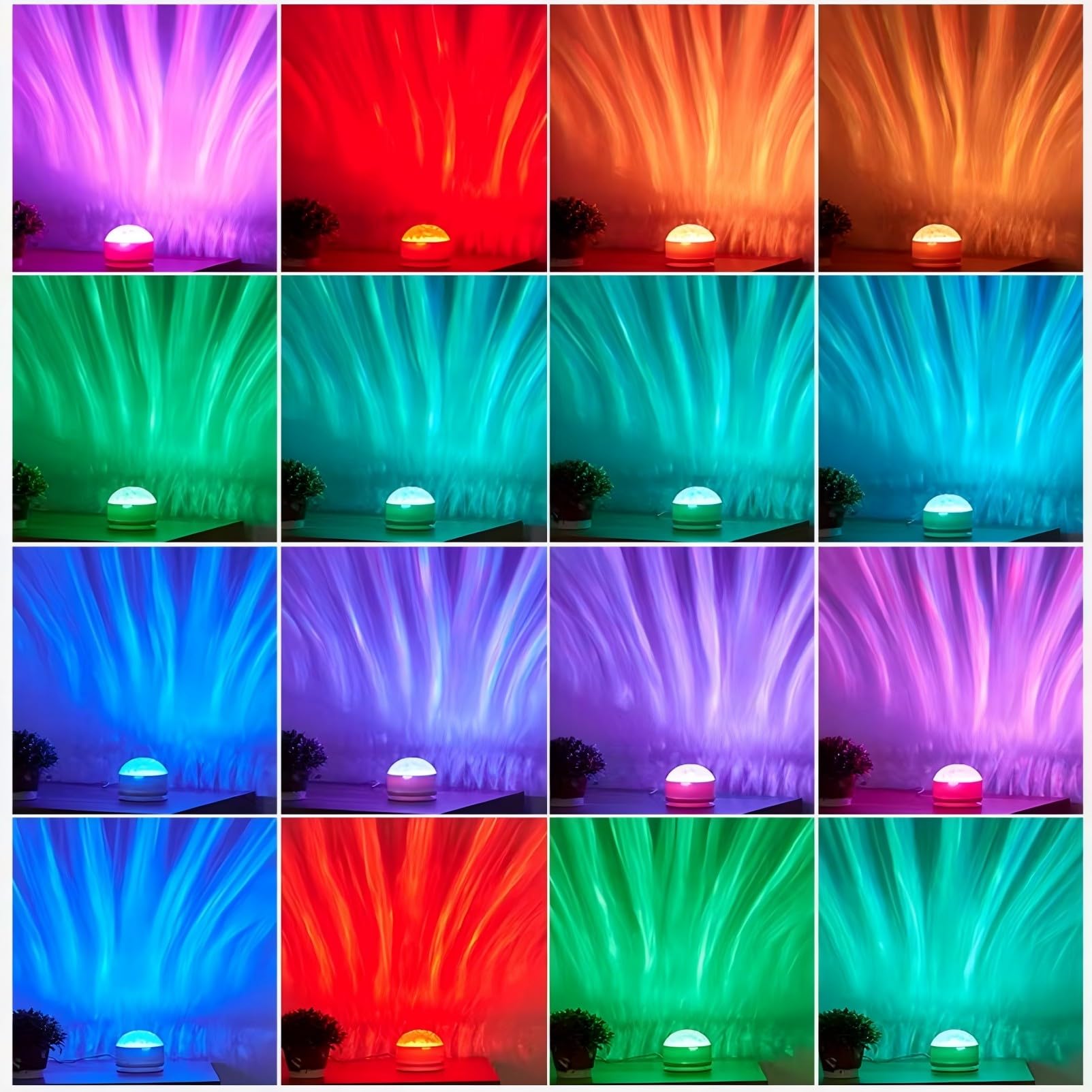 Xugenxes 2-in-1 Aurora Northern Lights & Waves Projector, 16 Color Effects, LED Home Decor Light