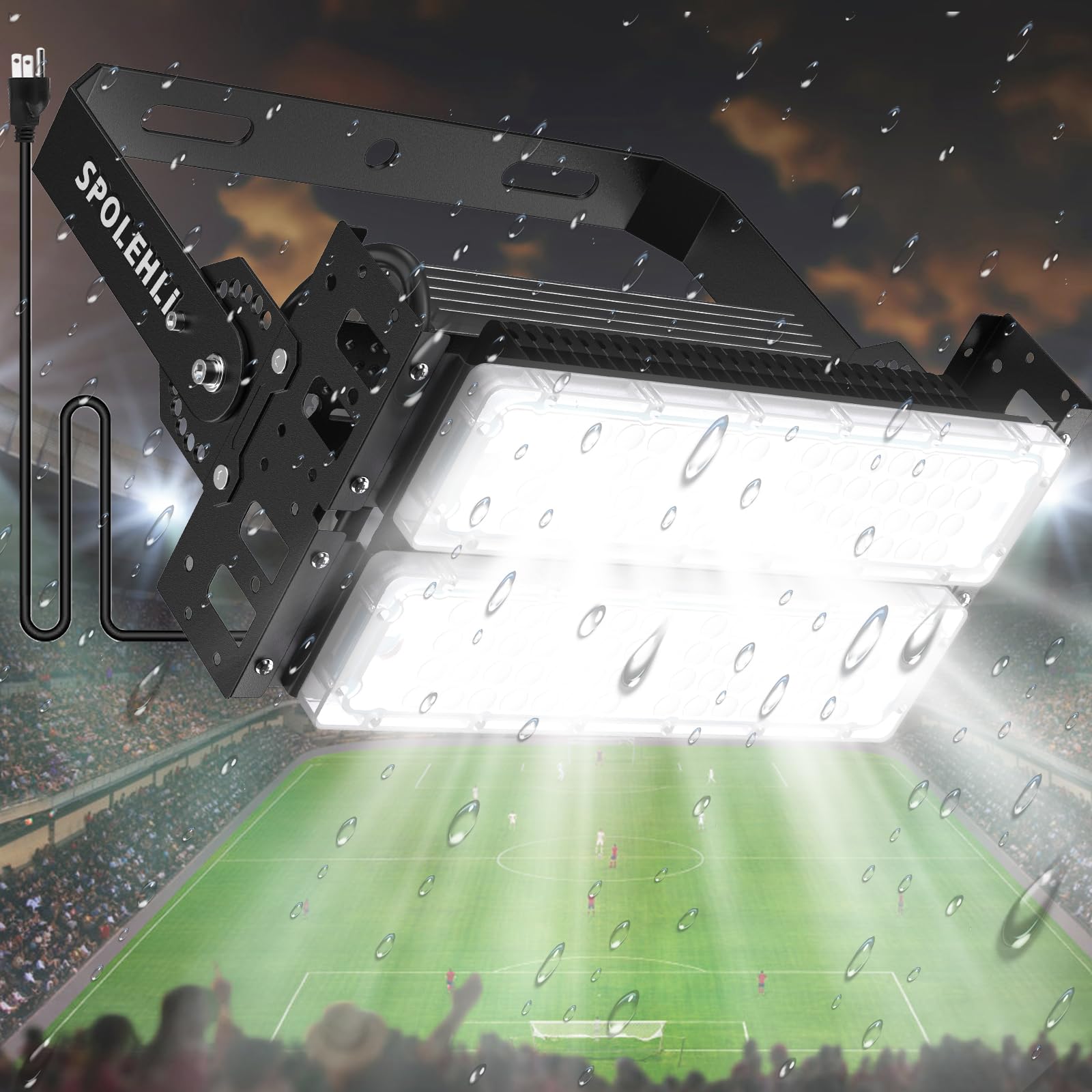 Spolehli 600W Led Stadium Flood Lights 16000Lm, Ip66 Waterproof, 6500K Daylight White