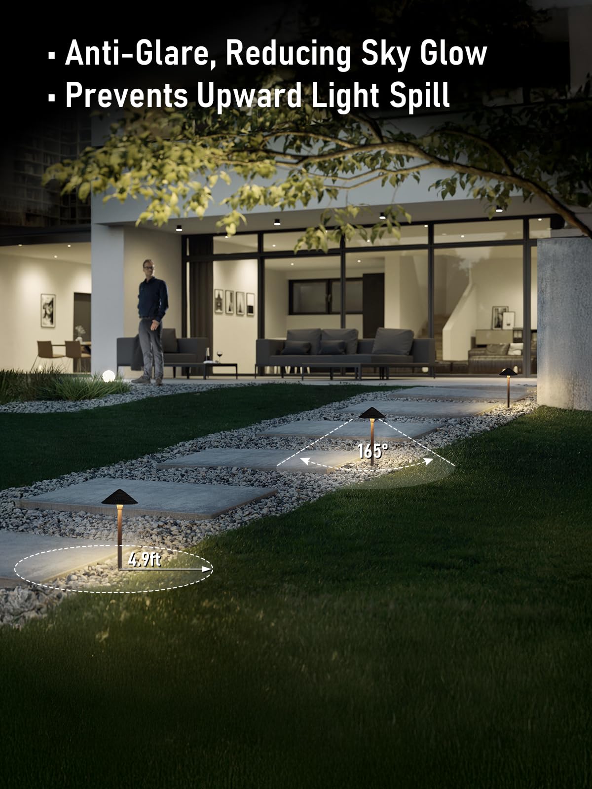 Leonlite 12-Pack Led Low Voltage Landscape Lights, 3W Cast-Aluminum 12-24V Pathway Light, 4000K Cool White Waterproof Path Light