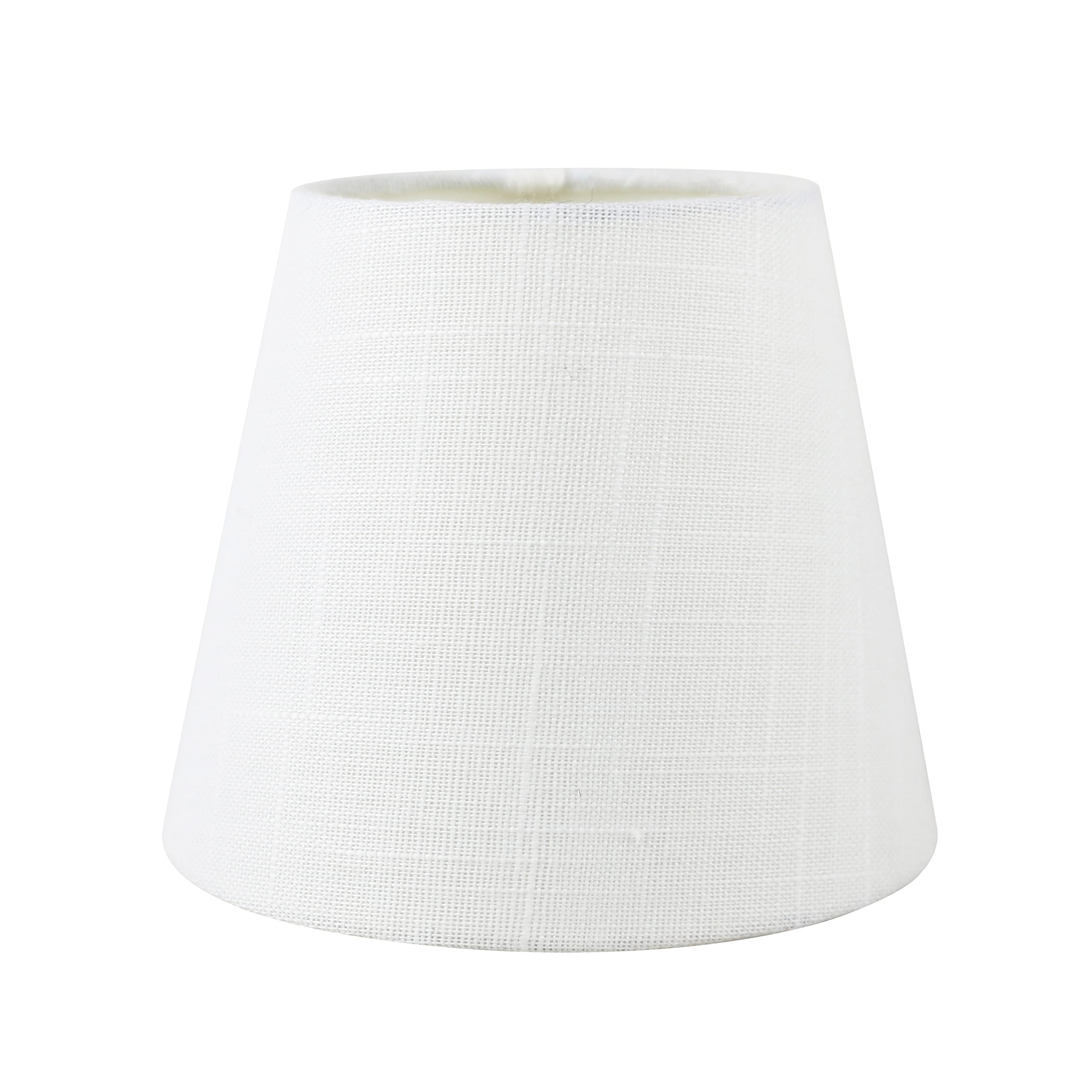 Meriville Set Of 2 Off White Linen Clip On Chandelier Lamp Shades, 4-Inch By 6-Inch By 5-Inch