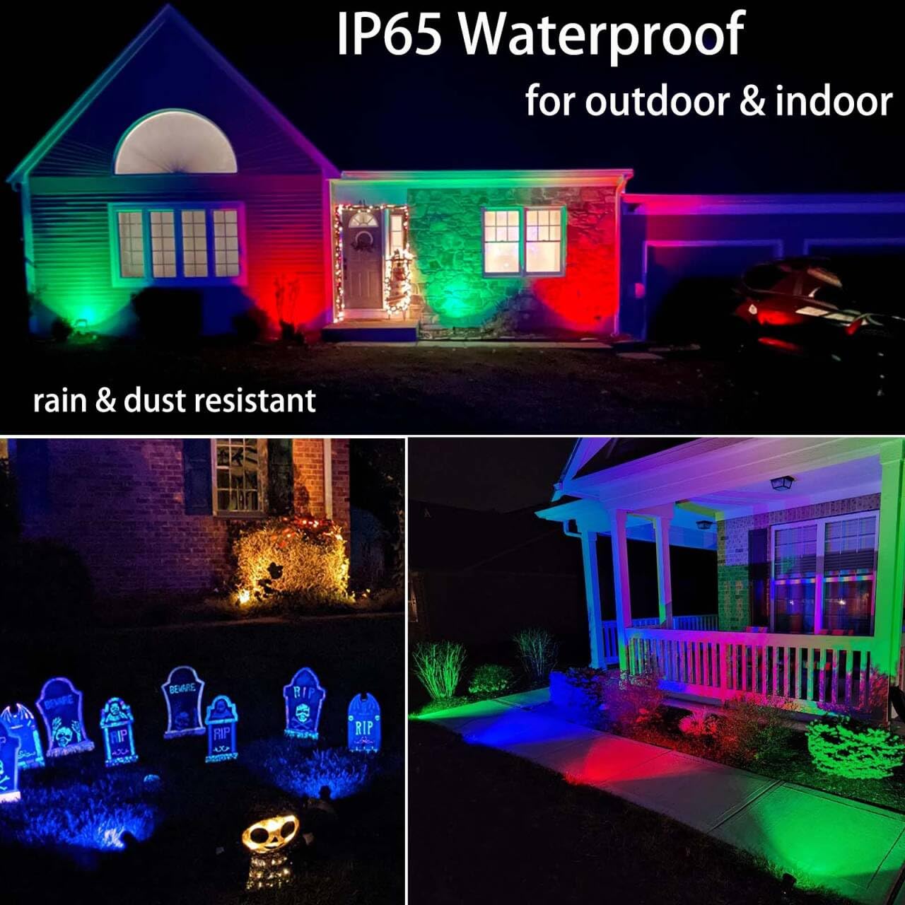 Christmas Spot Light For Yard With Timer, 20W Rgbw Spotlights Colored Warm White Spot Lights Outdoor Landscape Lights Ip65 Water