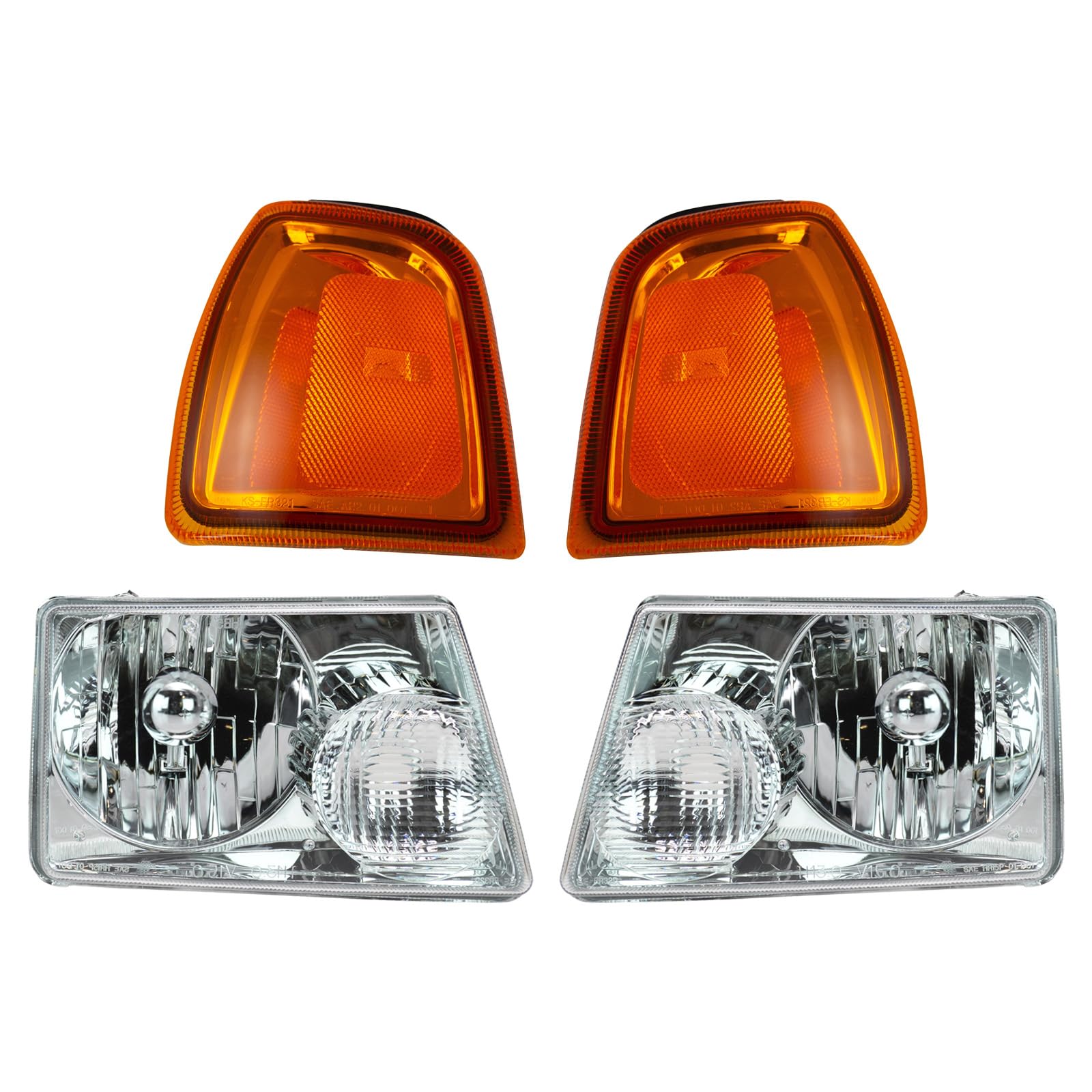 TRQ Headlight & Corner Light Kit for 2001-2005 Ford Ranger, Orange, Model LKA55916