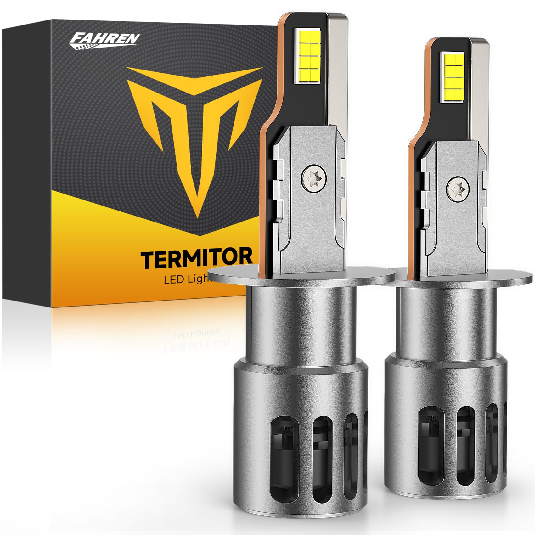 Termitor H1 Light Bulbs, 60,000LM, 70000Hrs Lifespan, 6500K White, Plug and Play, H1 Size, Pack of 2