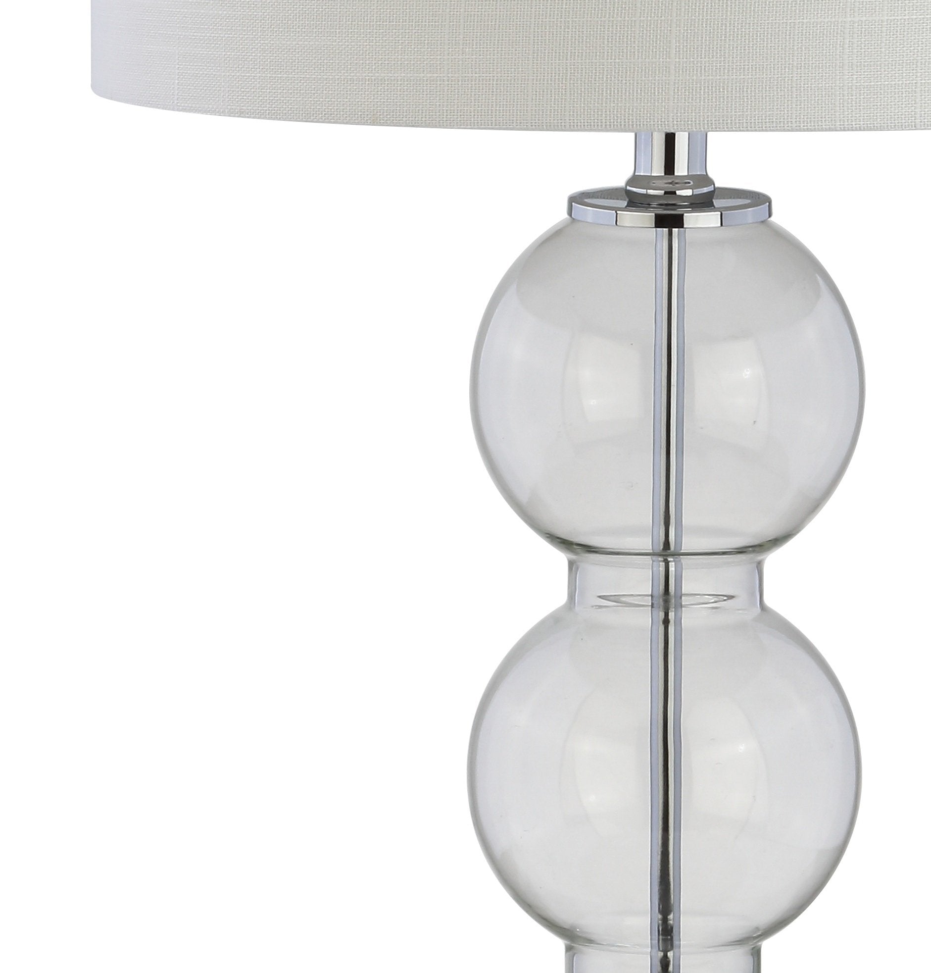 JONATHAN Y 27" Glass Triple-Sphere LED Table Lamps Set of 2, Clear/Chrome, Model JYL1070D-SET2 for Bedroom, Living Room, Office