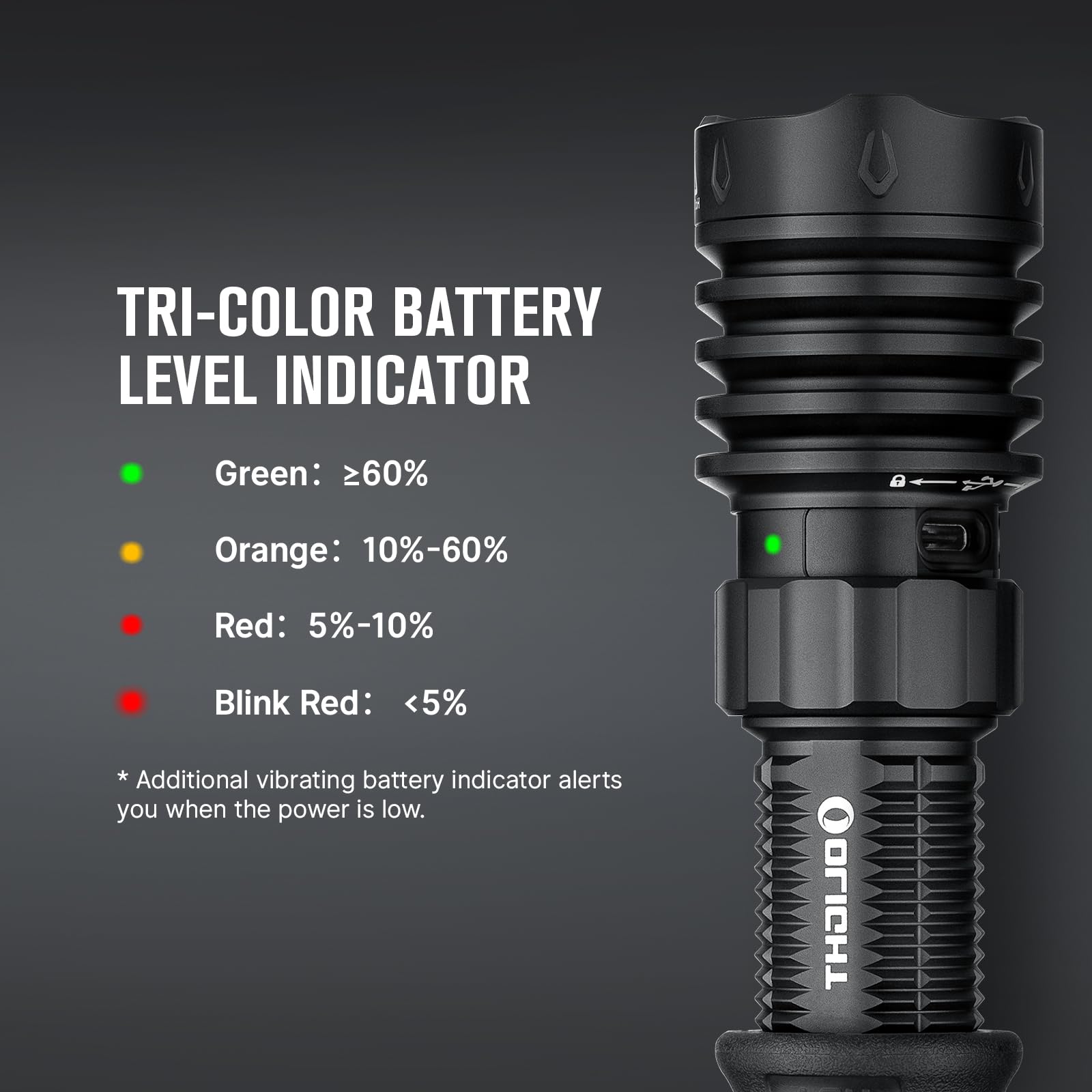OLIGHT Warrior X 4 Tactical Flashlight 2600 Lumens USB-C Charging Black WARRIORX4-BK-300000