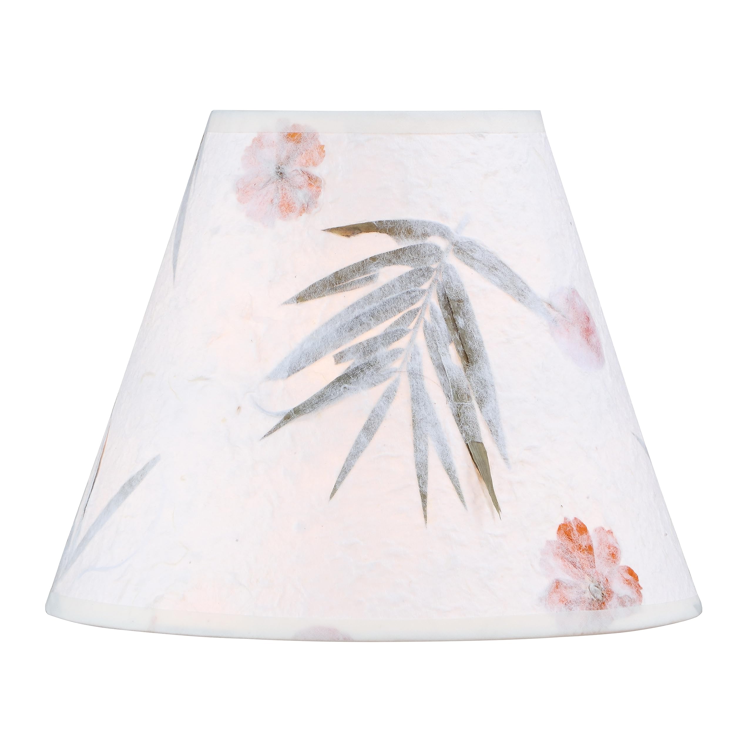 Aspen Creative 56040, Hardback Empire Transitional Uno Lamp Shade, Off White Petal Paper, 5&quot; Top X 10&quot; Bottom X 8&quot; Slant, Slip Uno 33Mm