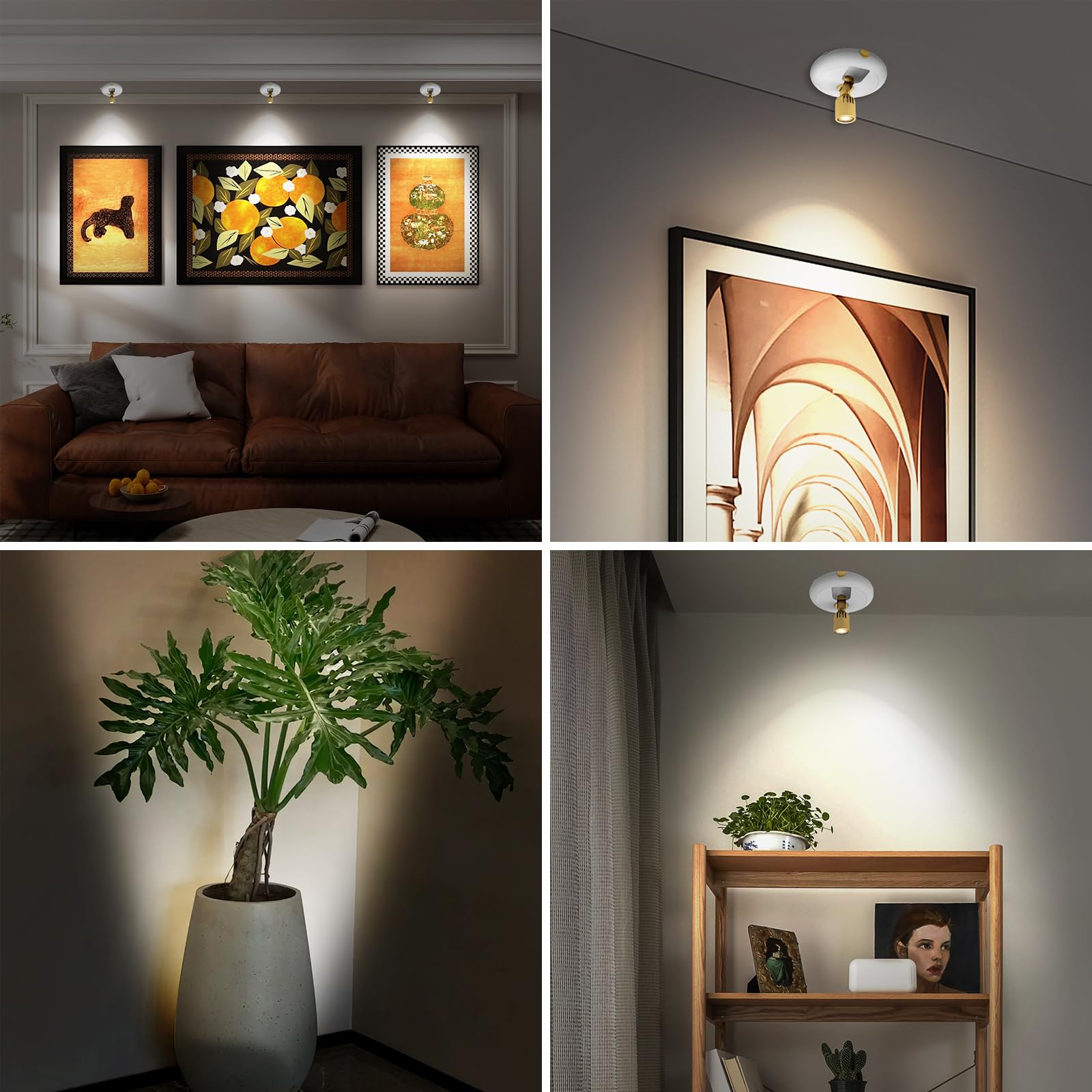 Battery Powered Led Spotlight - Wireless Dimmable Puck Light For Art Display, Tree Plants & Painting Frame, Indoor Use