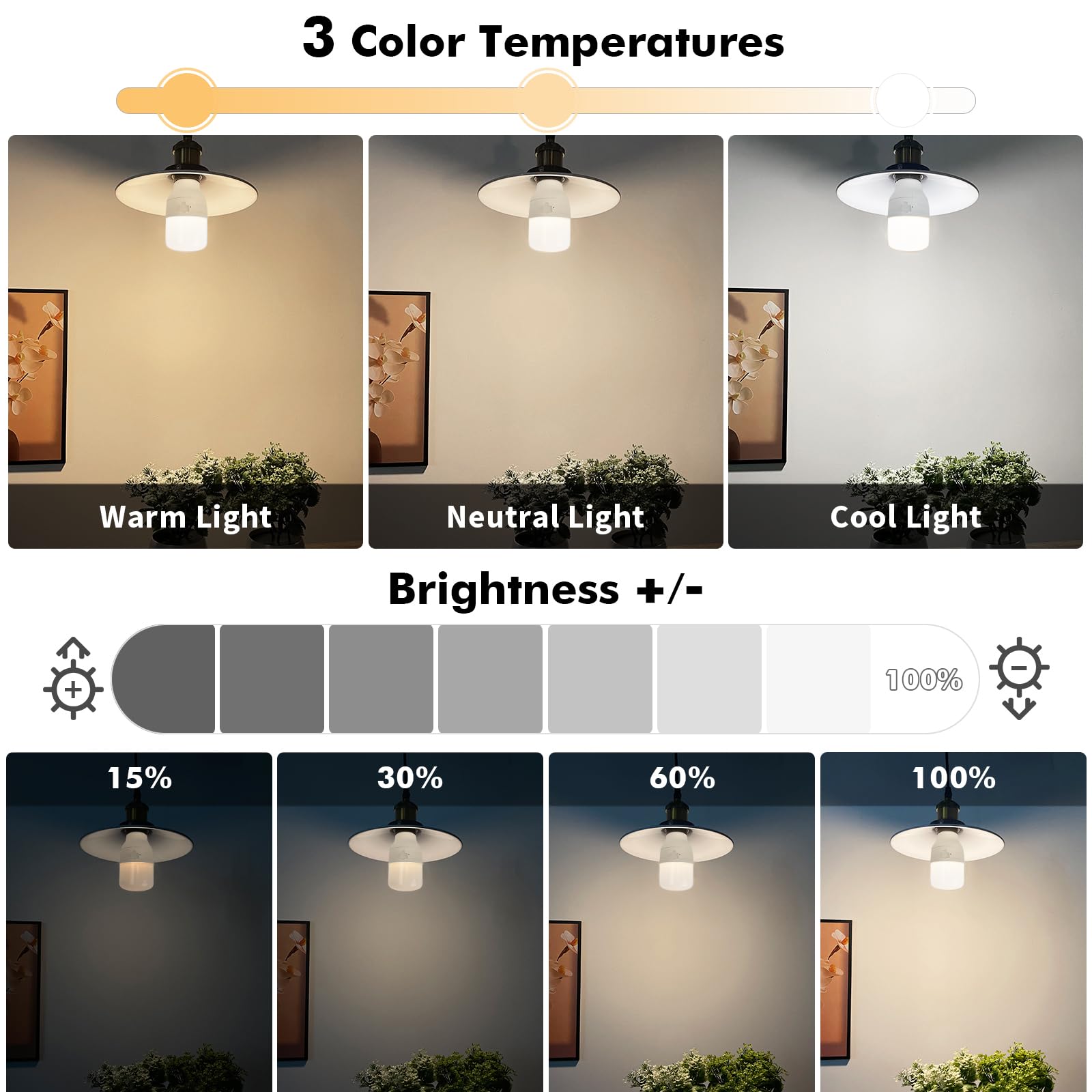 Idealife E26 Rechargeable Light Bulbs, Detachable Magnetically Light Bulb, Rechargeable Dimmer Led Lights, Led Light Bulb With 3
