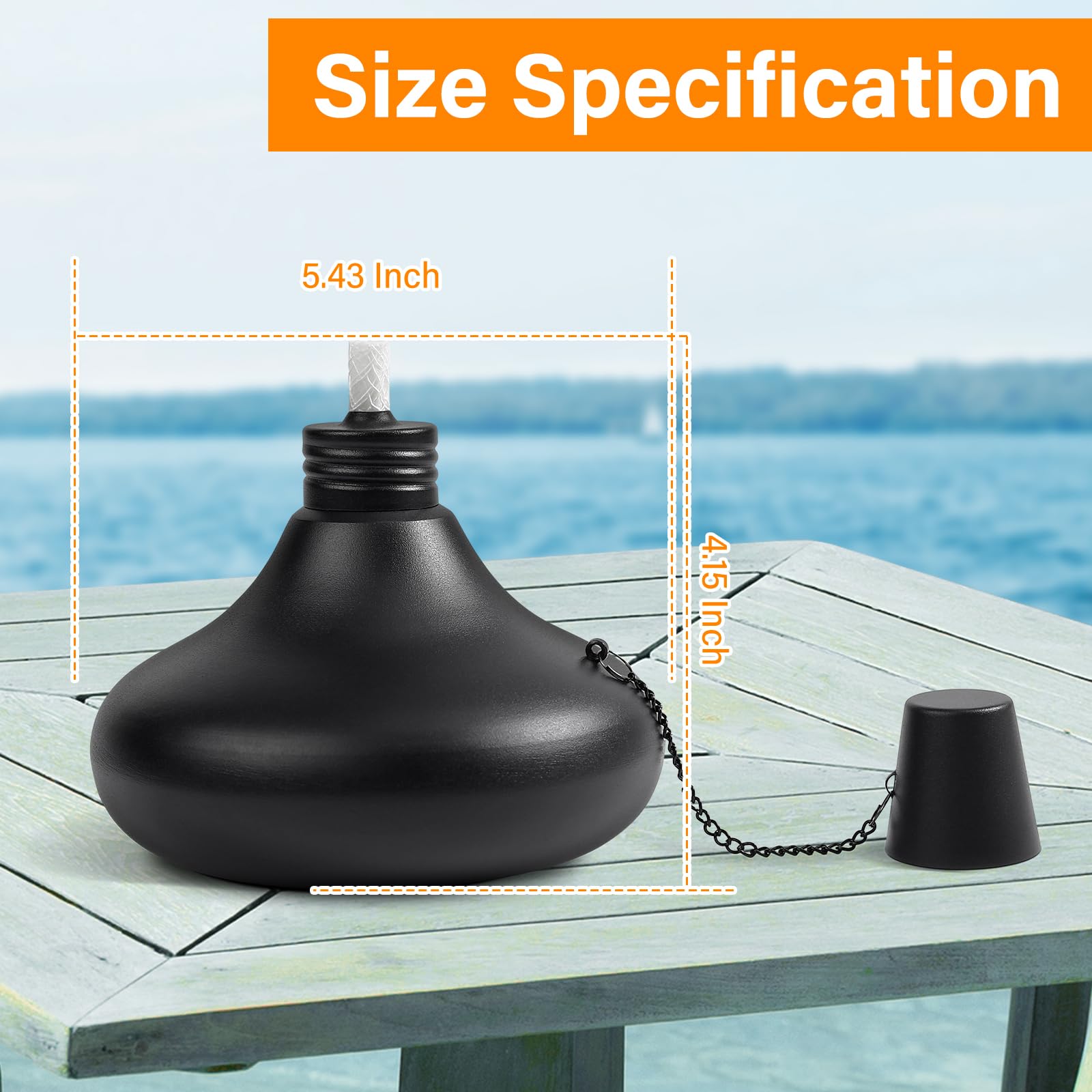 Snogswog 4 Pcs Metal Tabletop Torches Set, 24Oz Citronella Candles For Outdoor Patio And Garden