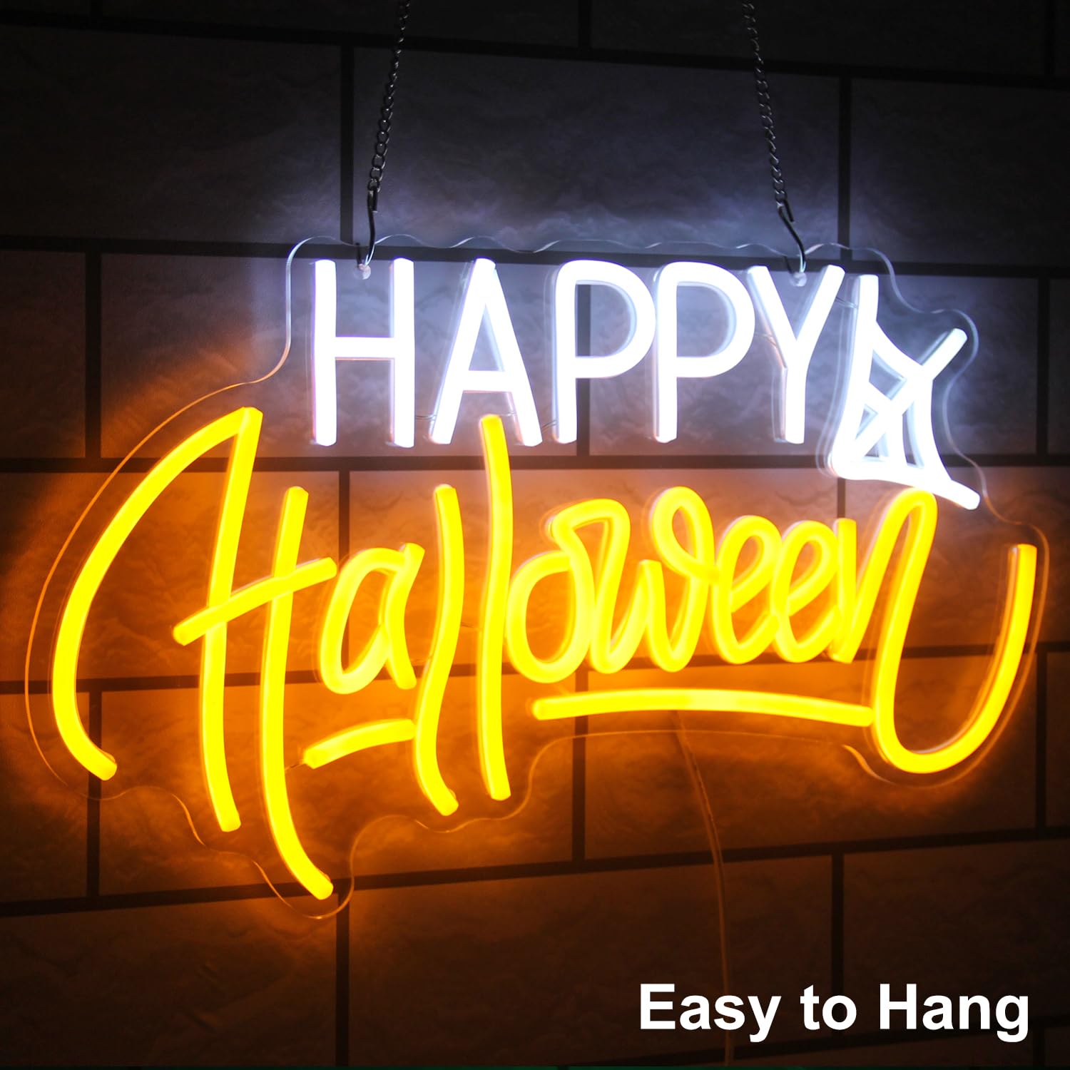 Happy Halloween Neon Sign Led Neon Halloween Lights Spider Web Neon Light Sign Spooky Led Signs For Wall Halloween Gifts Neon Light Up Signs For Halloween House Party Restaurant Decor