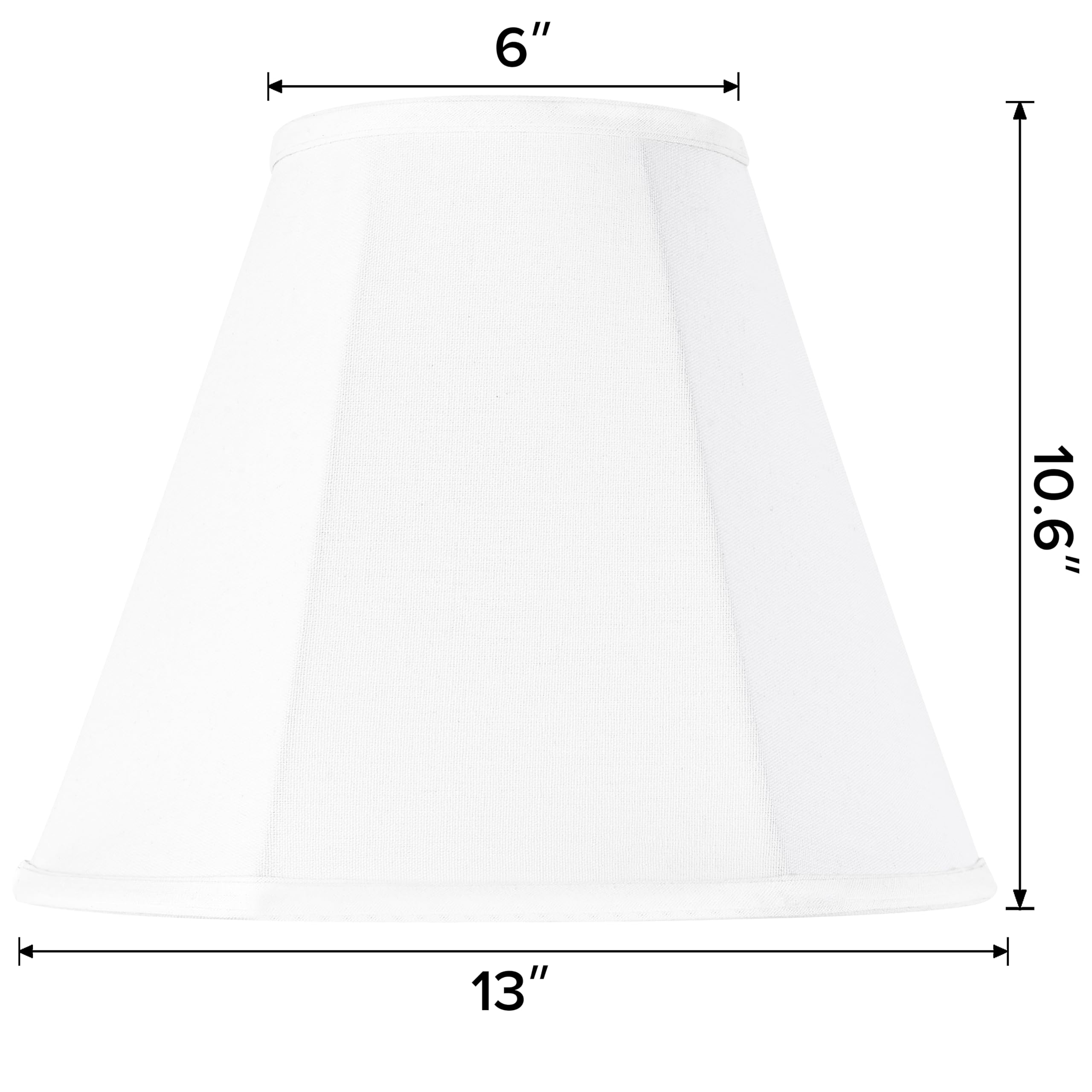Go&So White Bell Lamp Shades For Table Lamps - Modern Linen Lampshade - 6'' Top X 13'' Bottom X 10.6'' High(Spider) - Replacemen