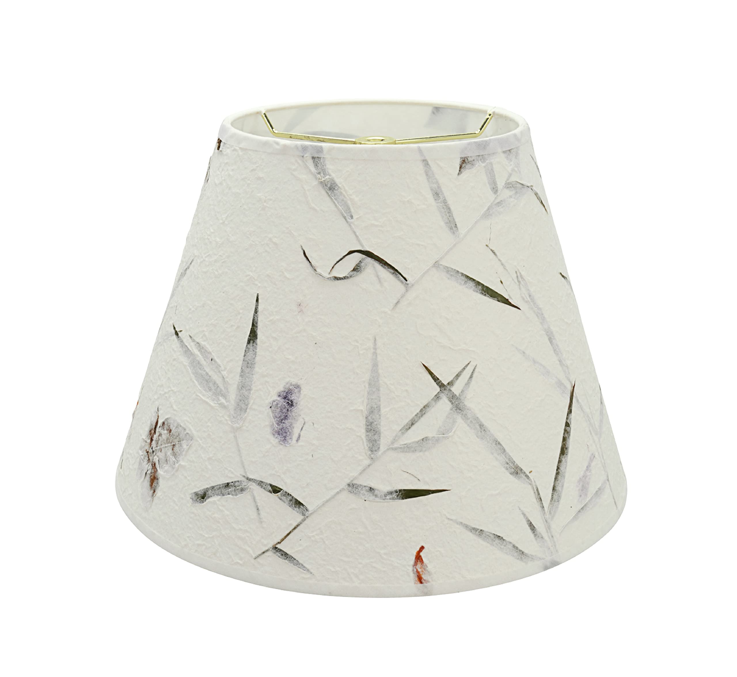 Aspen Creative Transitional Empire Lamp Shade, Off White Petal Paper, 7in Top x 13in Bottom x 9.5in Slant Height, Model 32688