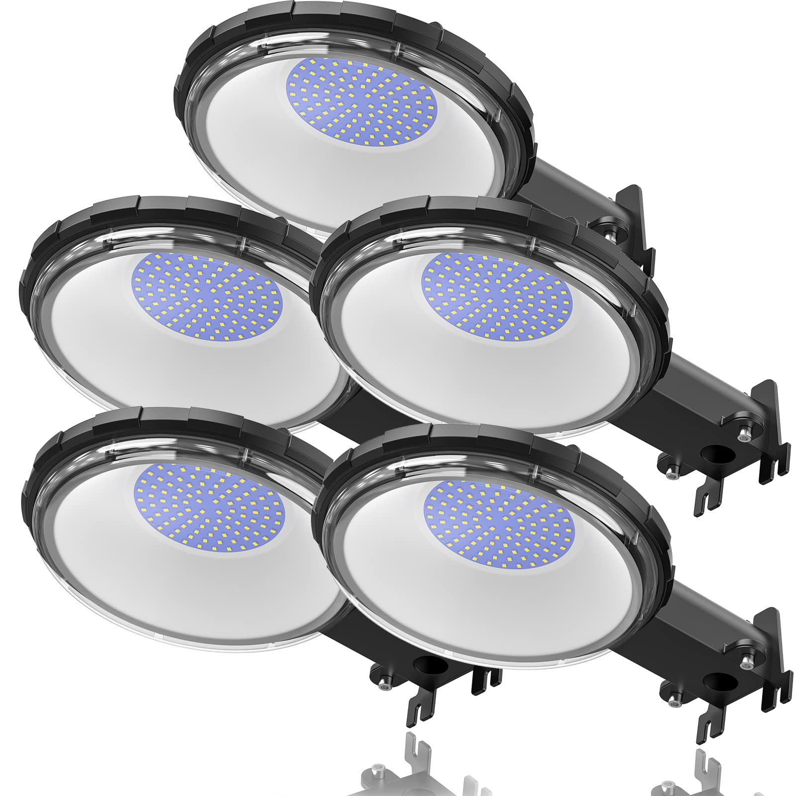Viugreum 5 Pack 100W 12000LM LED Barn Light,Dusk to Dawn Outdoor Lighting, Garden Light Ip65 Waterproof 5000k Daylight (700w MH/