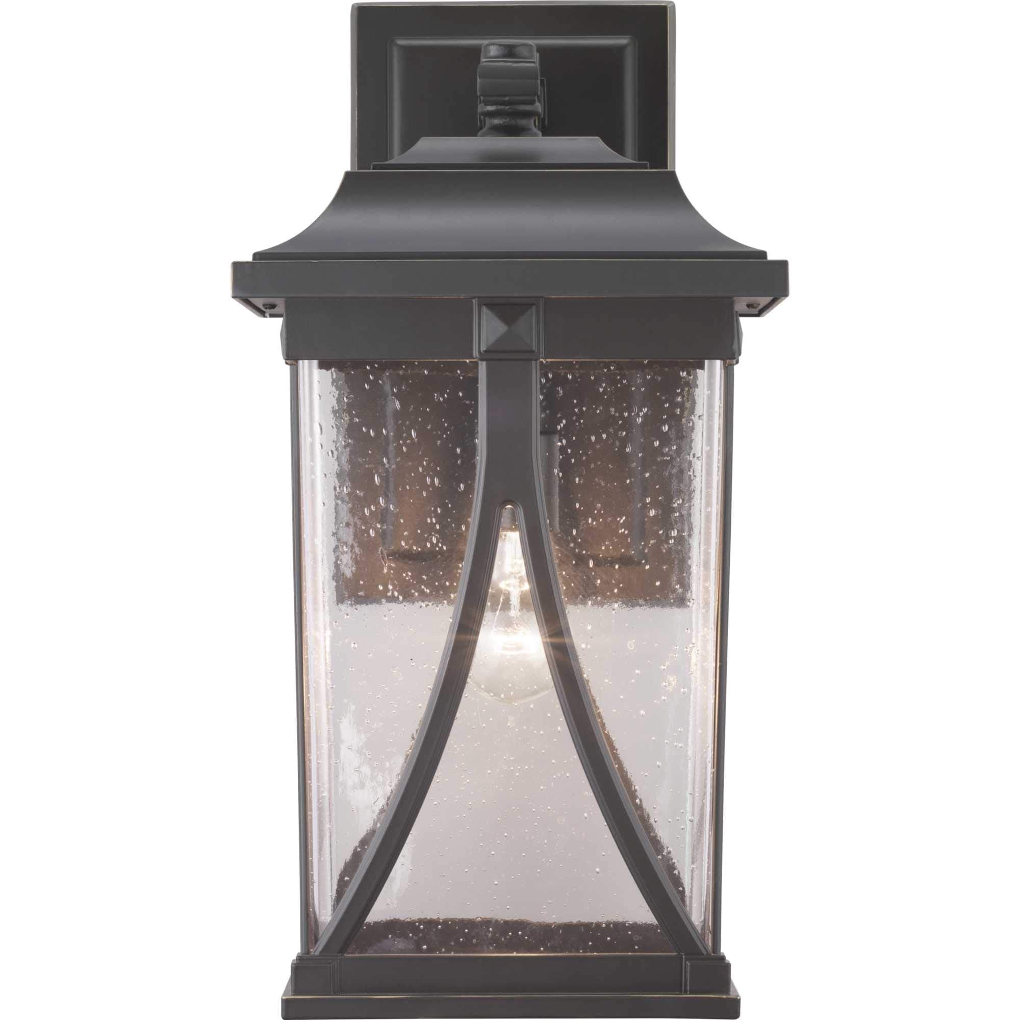 Progress Lighting Abbott Collection 1-Light Outdoor Wall Lantern, Antique Bronze, Aluminum, 20.25x10.38x10.38, Model P560115-020