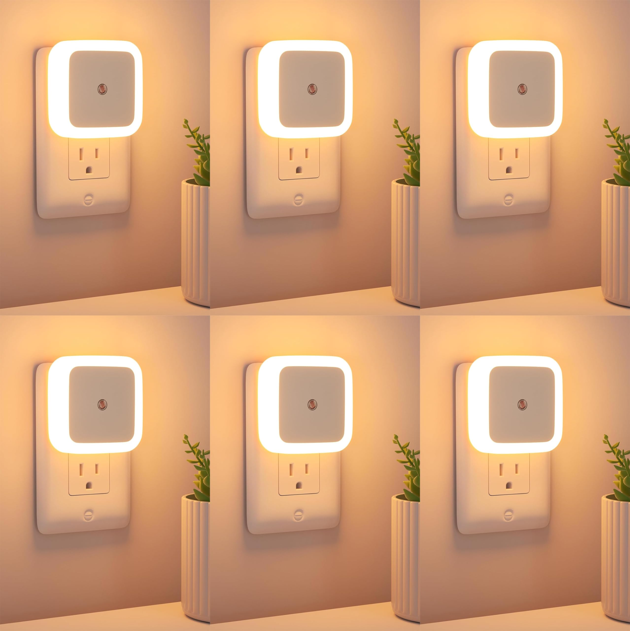 Vrprime 6Pc Night Lamp Sensor Light For Bed Side Home|Smart Automatic Onoff Dim Led Lights|Energy Saving 0.5W Lamp|Long Life For