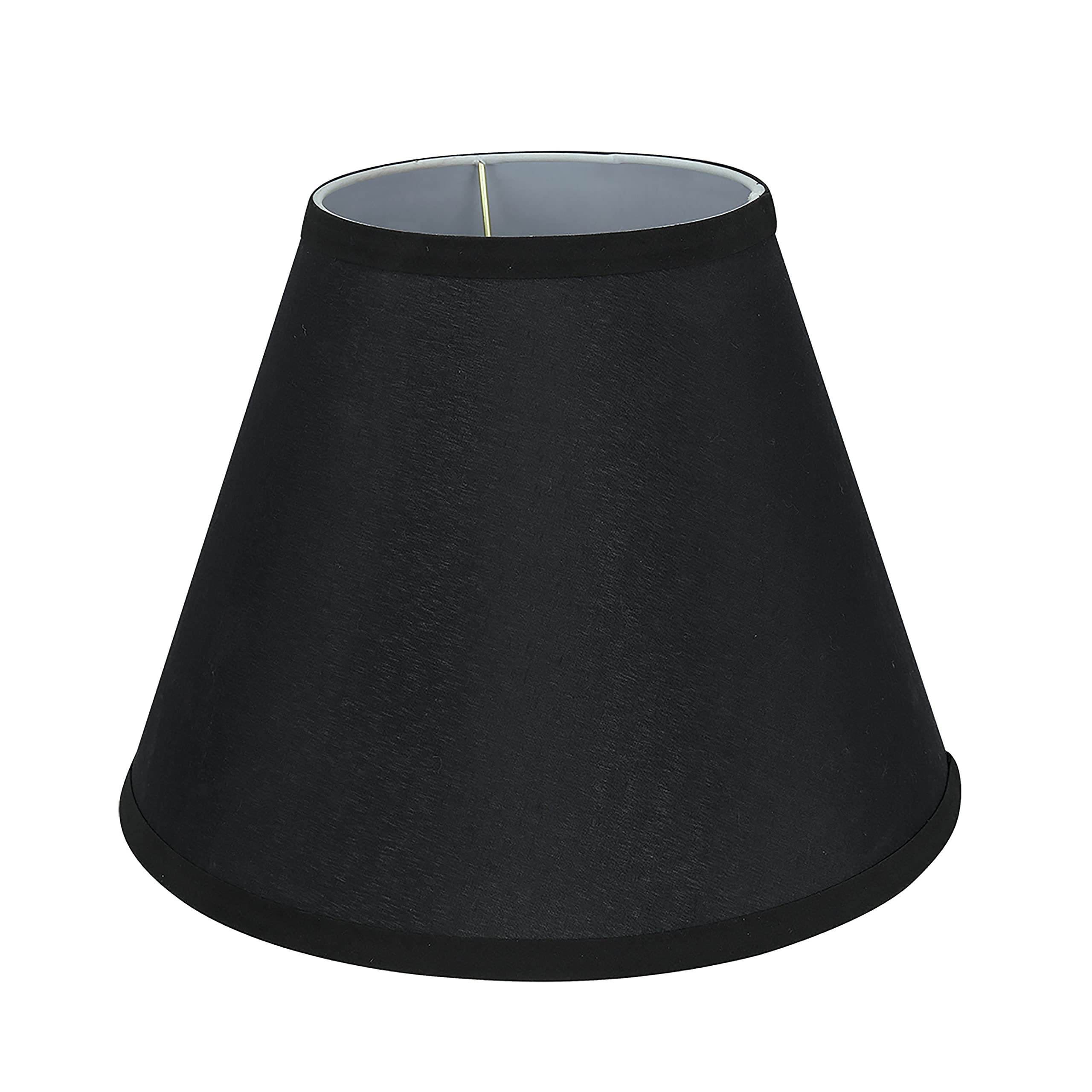 Aspen Creative 58878A Transitional Empire Shape Uno Construction Lamp Shade, Black, 6&quot; Top x 12&quot; Bottom x 9&quot; Slant Height