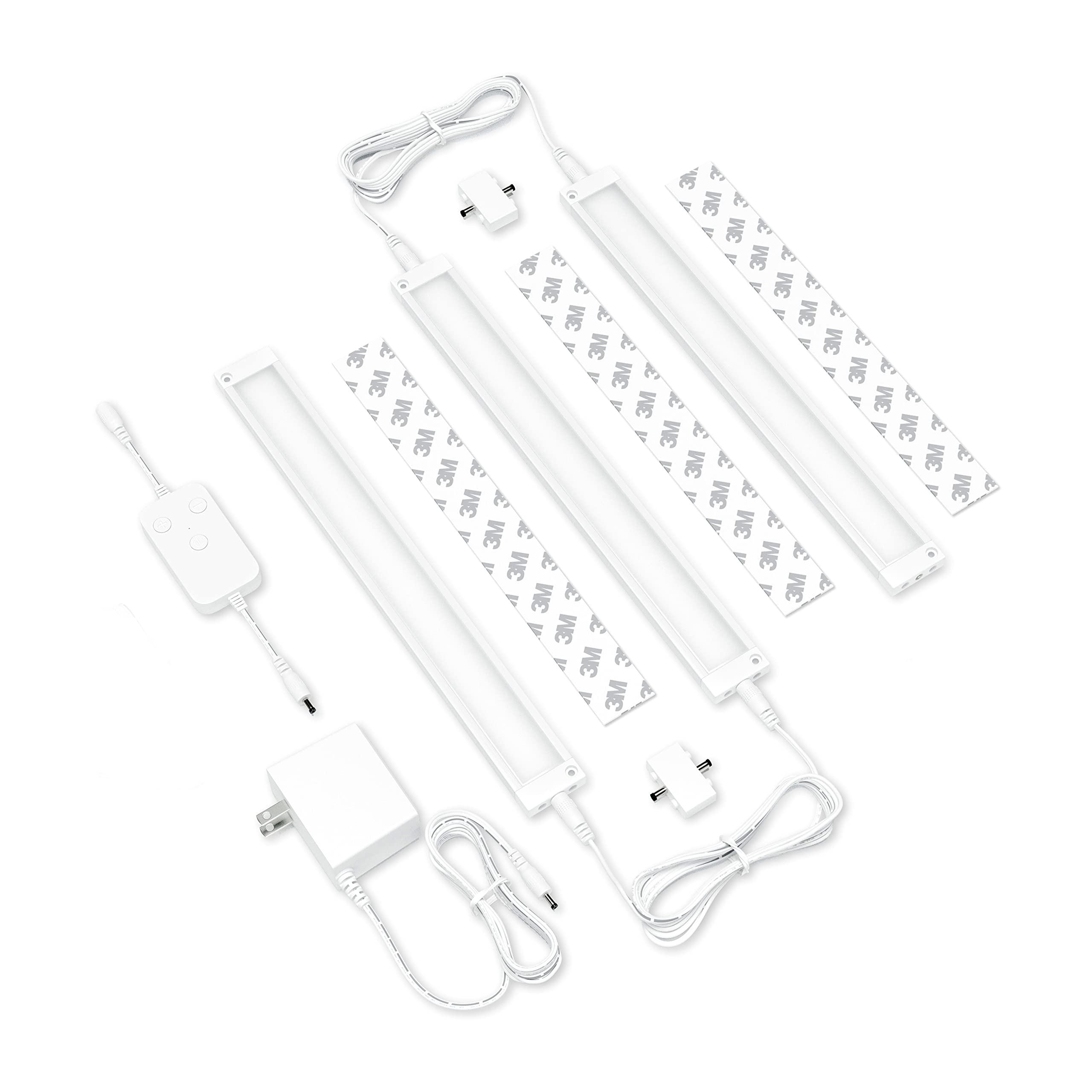 EShine LED Under Cabinet Lighting Kit, 12 inch, 3 Pack, Dimmable, Warm White (3000K), Model ELWS3003DW, Aluminum