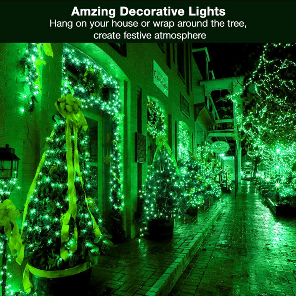 Odeetronic Green St. Patrick'S Day String Lights, 21.63Ft 100 Count Incandescent Christmas Mini Lights Connectable, 120V Ul Certified Green Wire Outdoor Tree Lights Waterproof For Indoor Party Decor