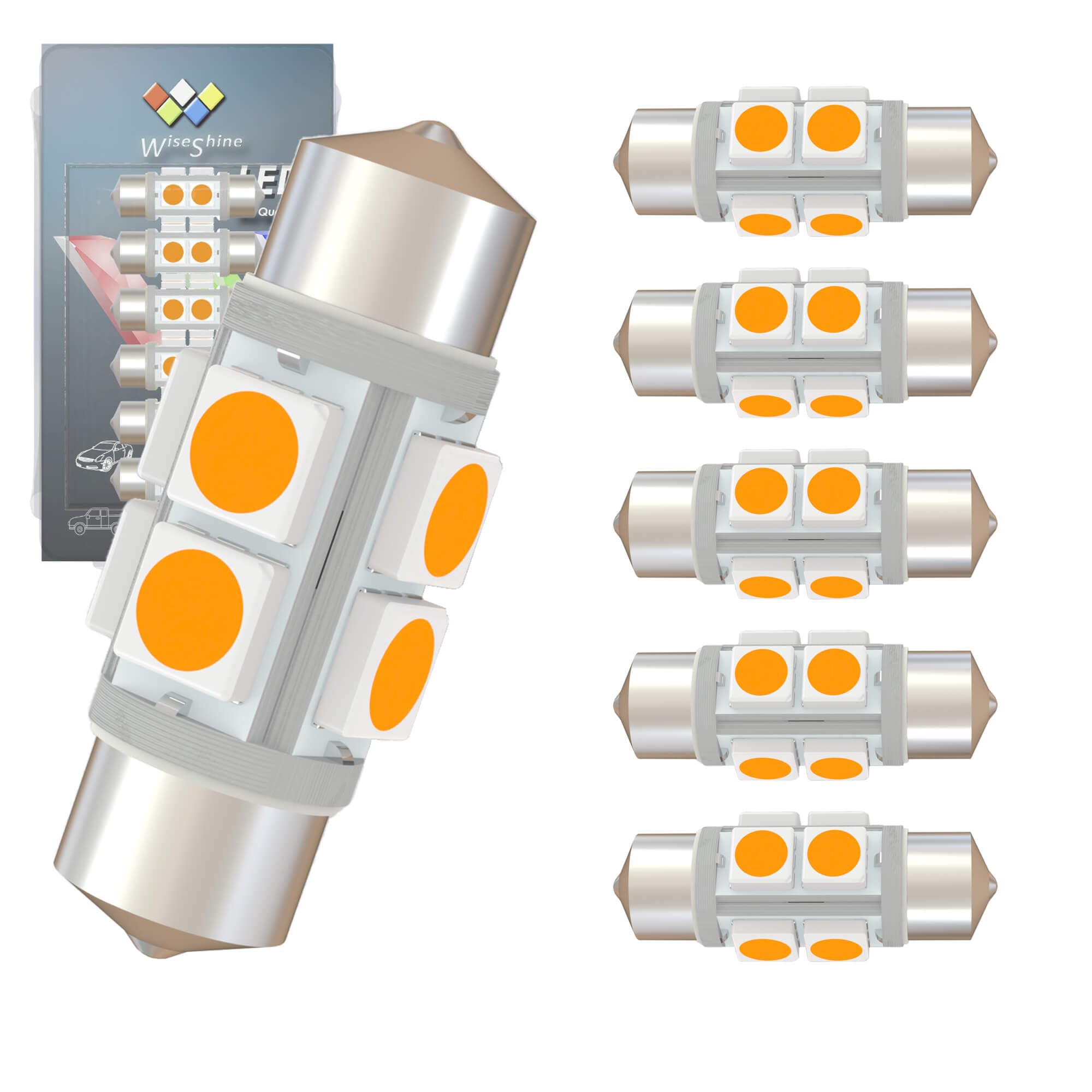 Wiseshine DC 12V 31mm DE3175 LED Festoon Bulb DE3022 LED Bulbs Gold Amber for Lanscape Camper RV Automotive Interior Dome Door T