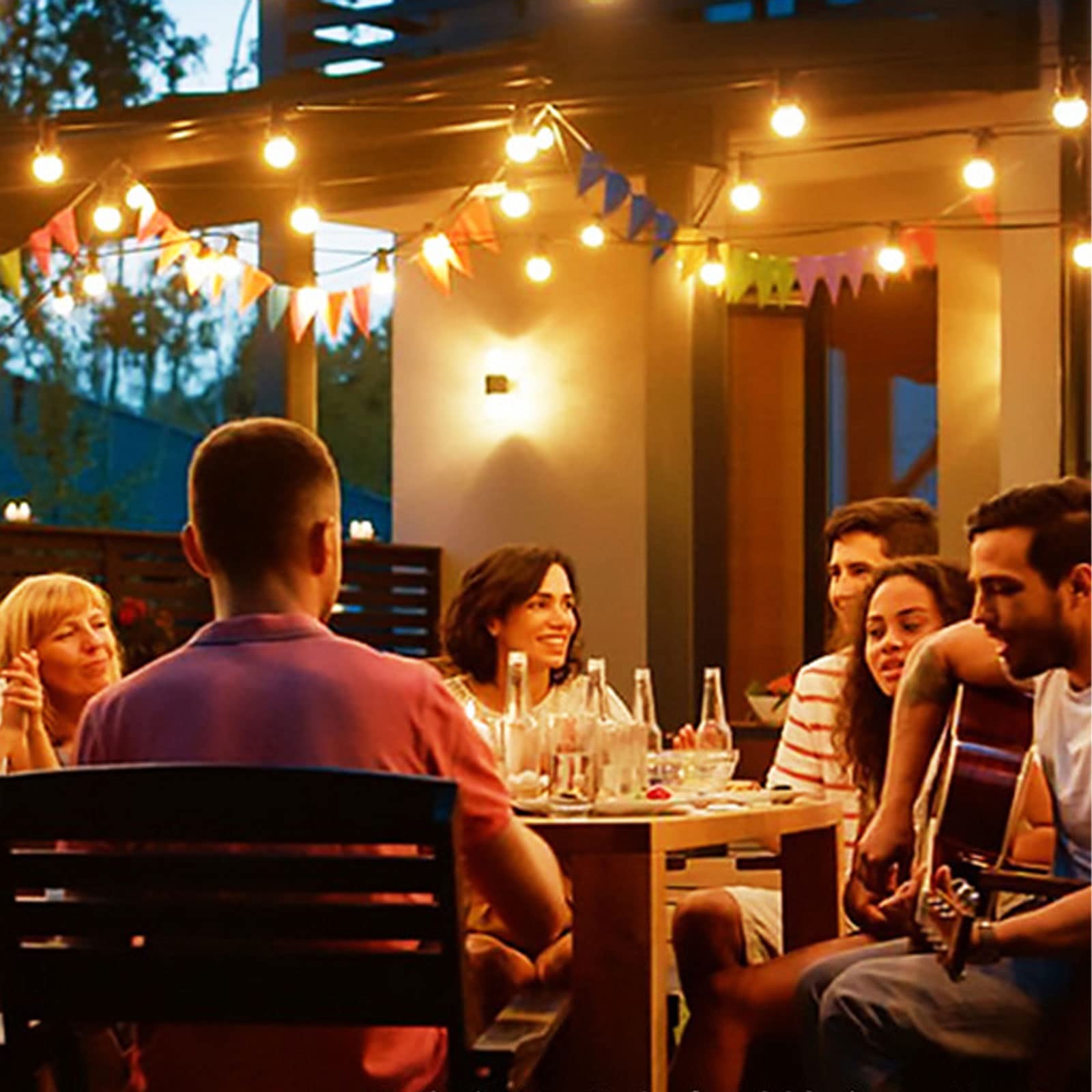 Zuske 100Ft Led Outdoor String Lights, Waterproof G40 Globe Bulbs, Dimmable, Connectable