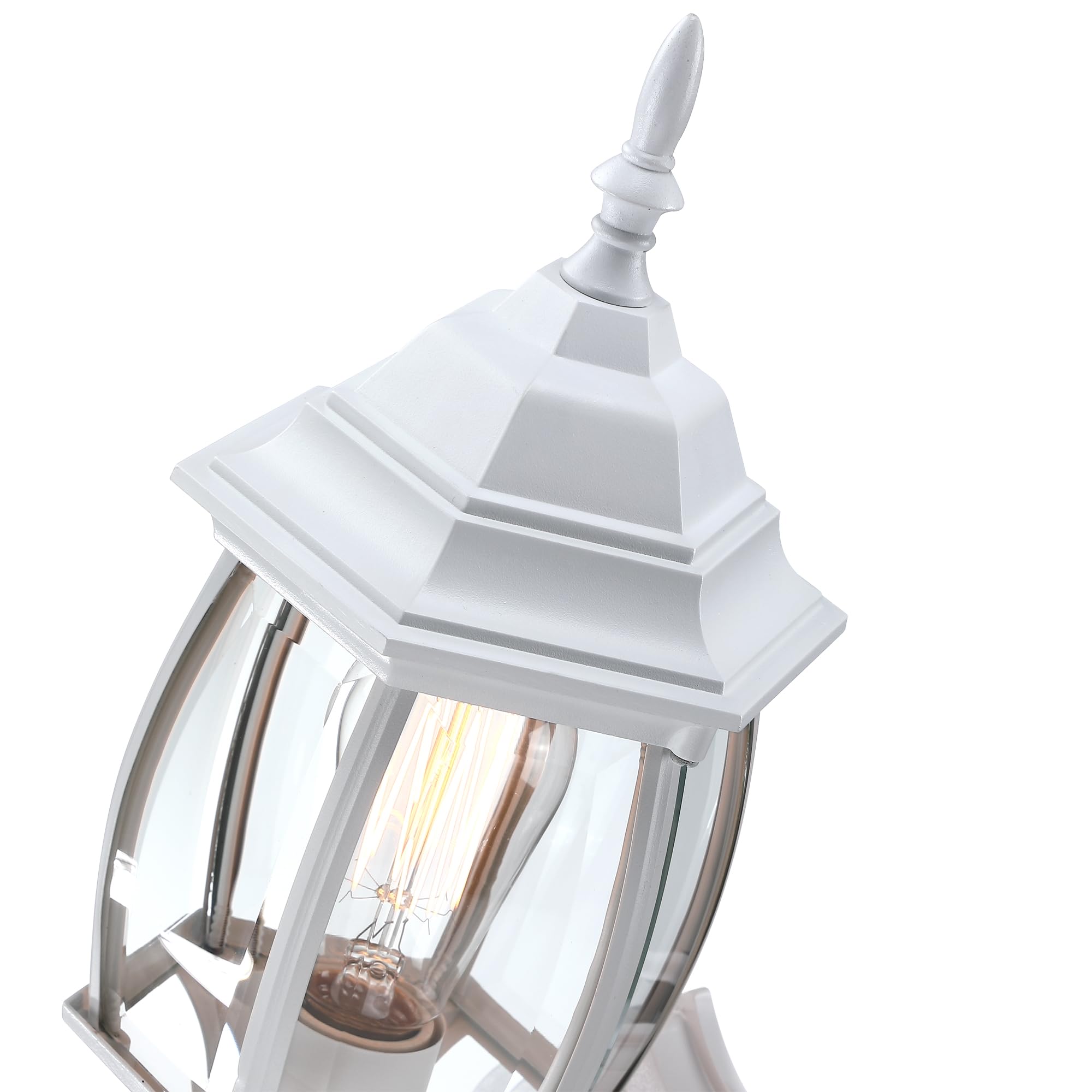 Faymart Lighting 16.8 Inch White Outdoor Wall Lights Dusk To Dawn  Outside Wall Sconce For House White Dusk To Dawn Sensor Outdoor Light For Front Door Porch Sconce With Vintage Design E26